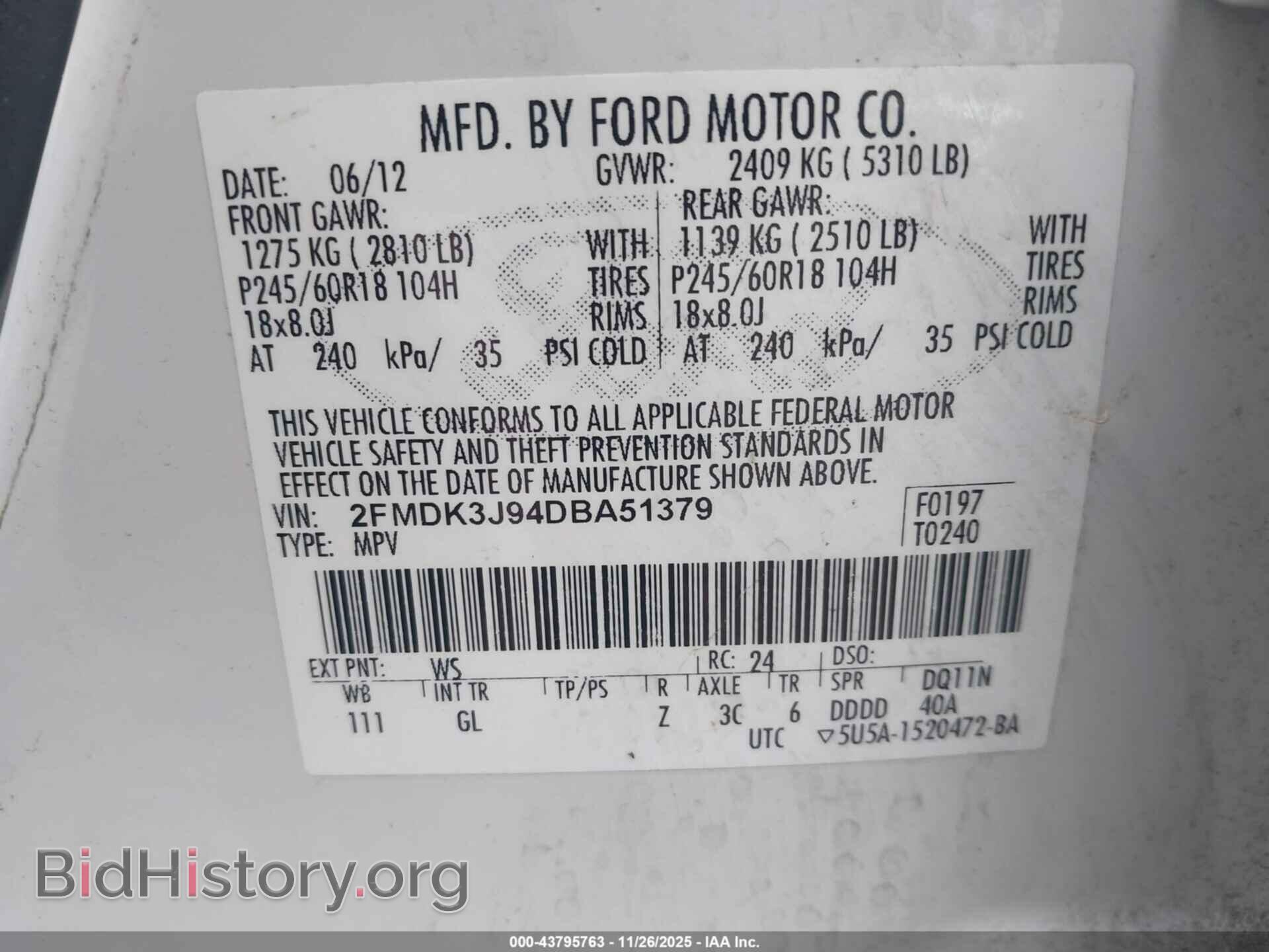 2013 FORD EDGE - VIN: 2FMDK3J94DBA51379 - Photo 9