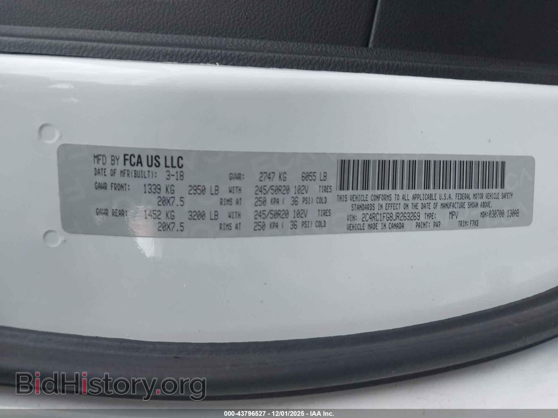 2018 CHRYSLER PACIFICA - VIN: 2C4RC1FG8JR263269 - Фото 9