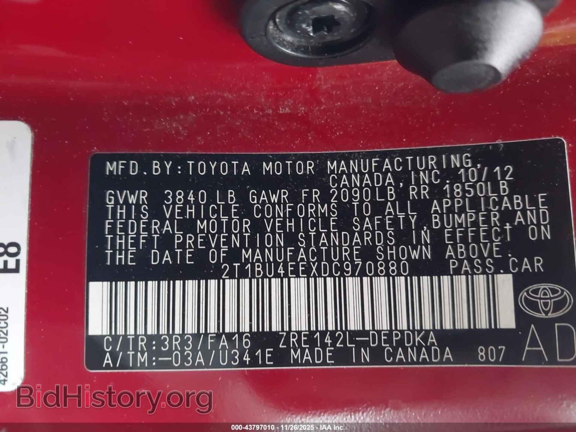 2013 TOYOTA COROLLA - VIN: 2T1BU4EEXDC970880 - Фото 9