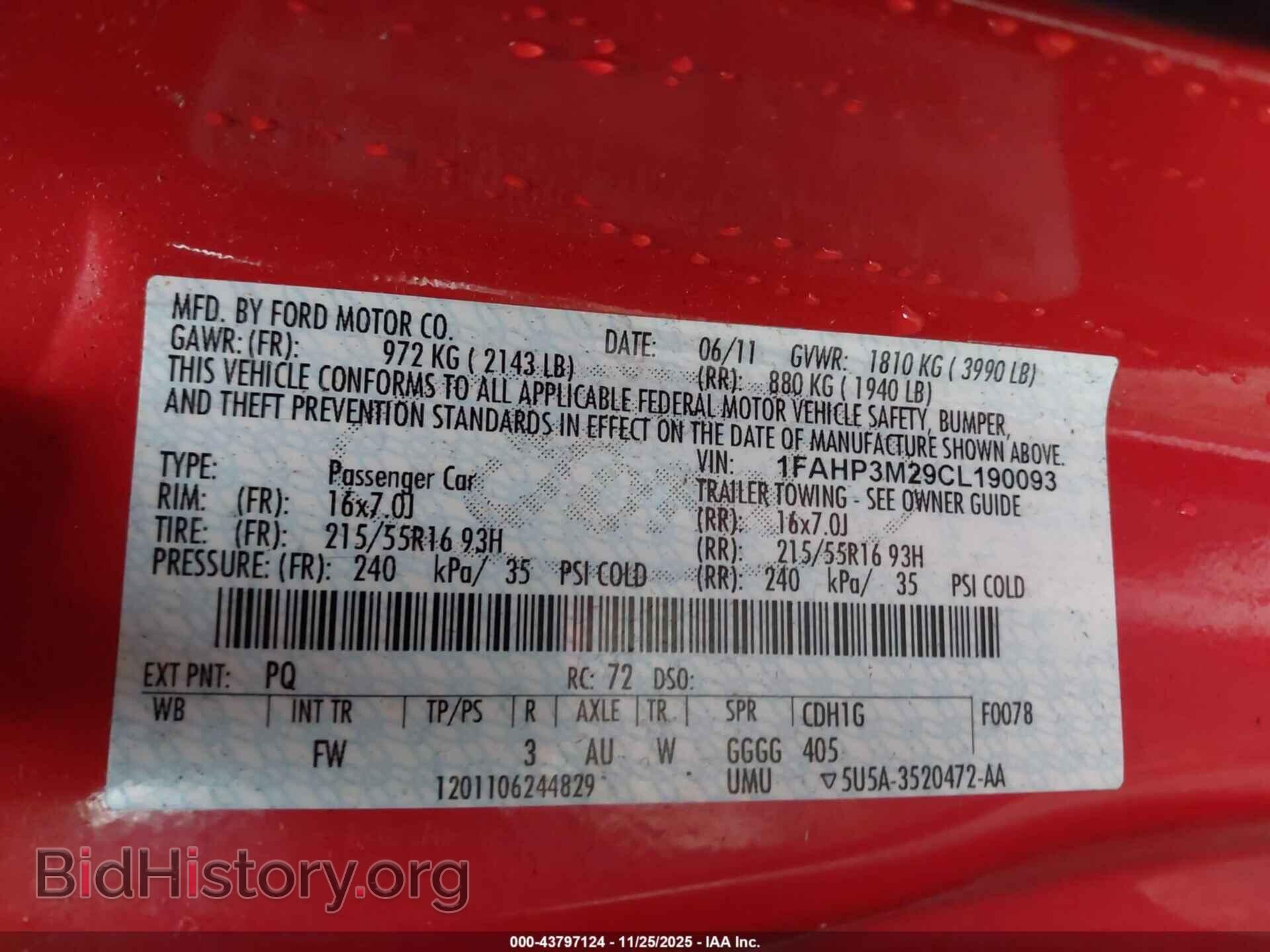 2012 FORD FOCUS - VIN: 1FAHP3M29CL190093 - Фото 9