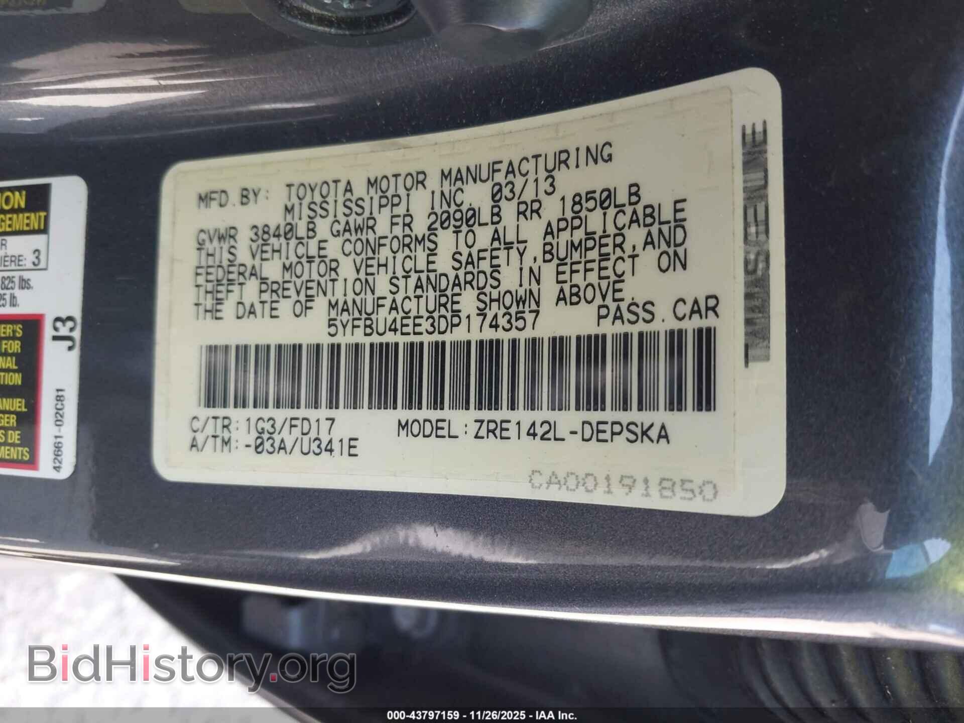 2013 TOYOTA COROLLA - VIN: 5YFBU4EE3DP174357 - Фото 9