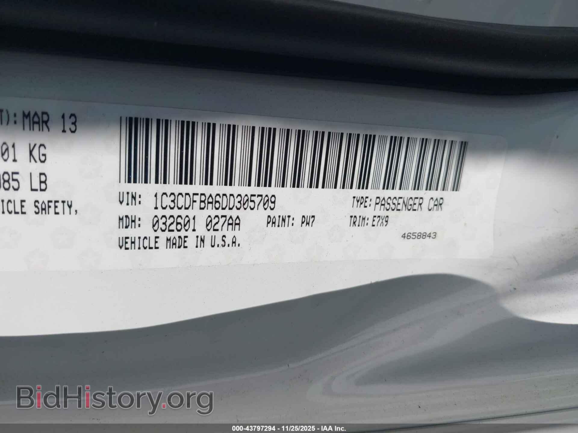 2013 DODGE DART - VIN: 1C3CDFBA6DD305709 - Photo 9