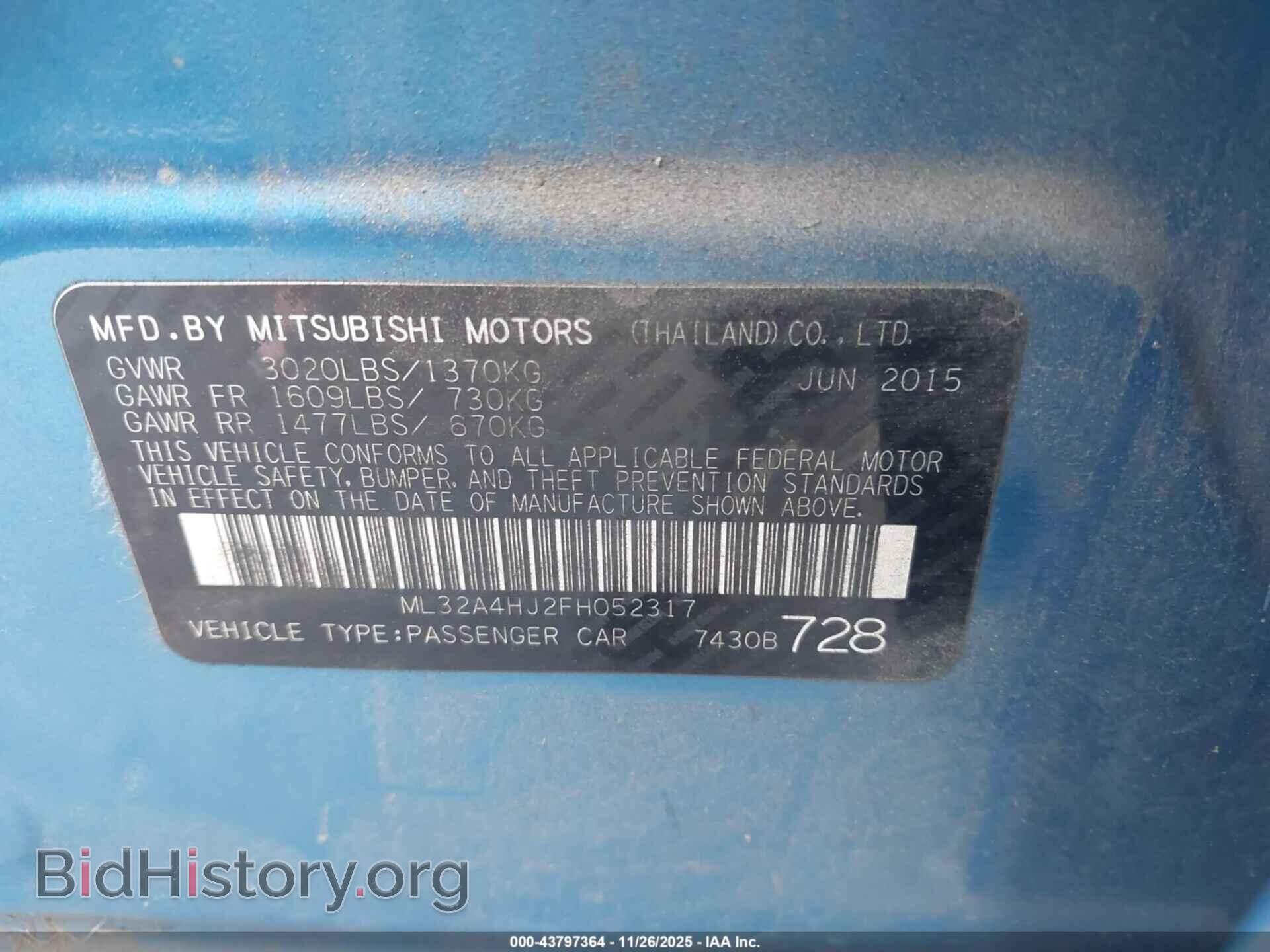 2015 MITSUBISHI MIRAGE - VIN: ML32A4HJ2FH052317 - Фото 9