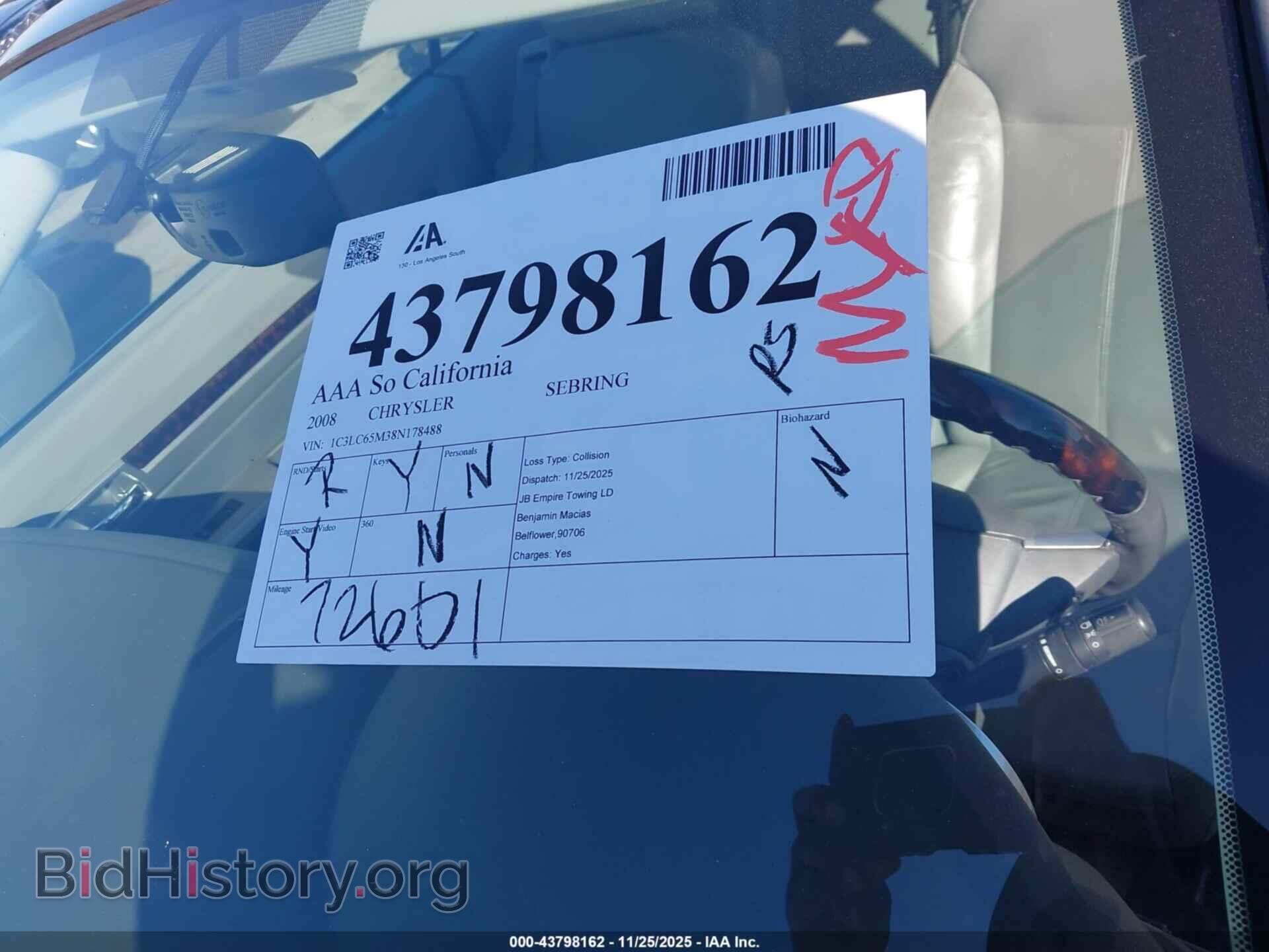 2008 CHRYSLER SEBRING - VIN: 1C3LC65M38N178488 - Фото 13