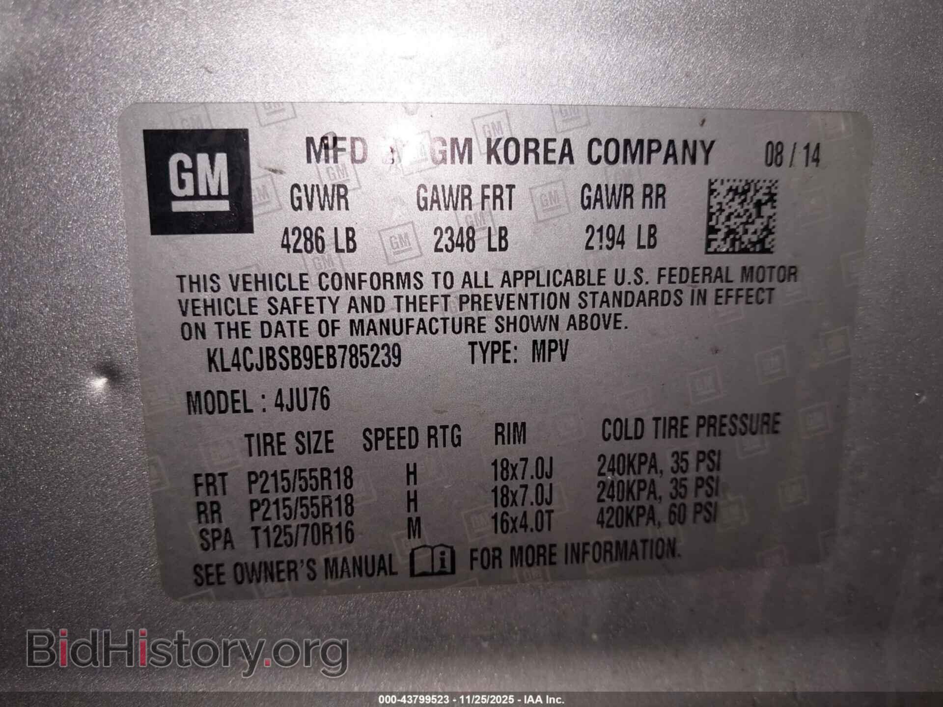 2014 BUICK ENCORE - VIN: KL4CJBSB9EB785239 - Photo 9