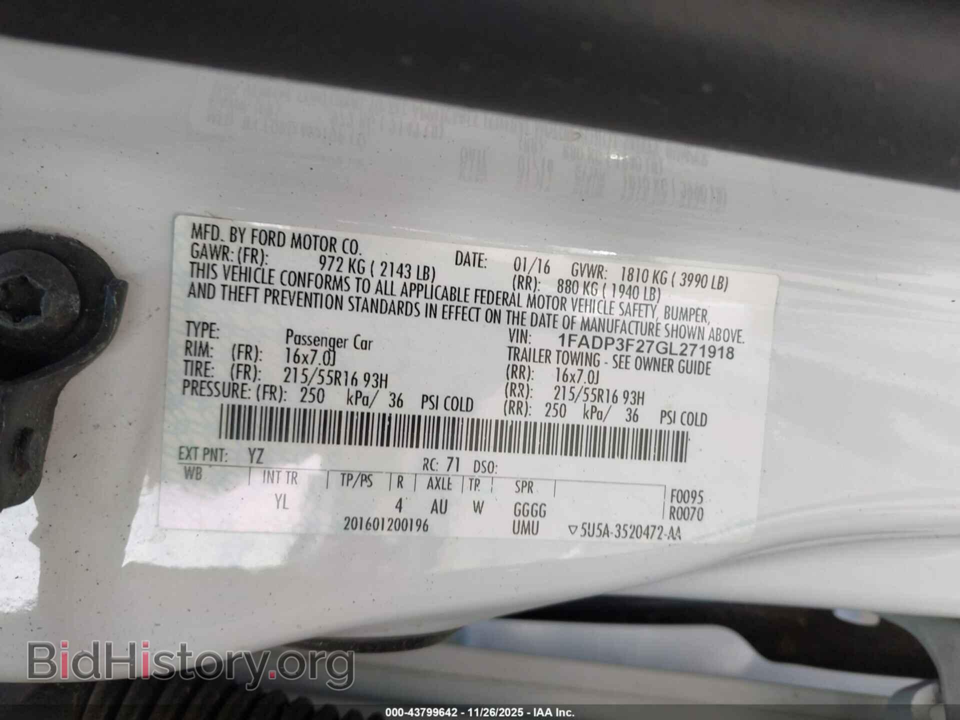 2016 FORD FOCUS - VIN: 1FADP3F27GL271918 - Фото 9