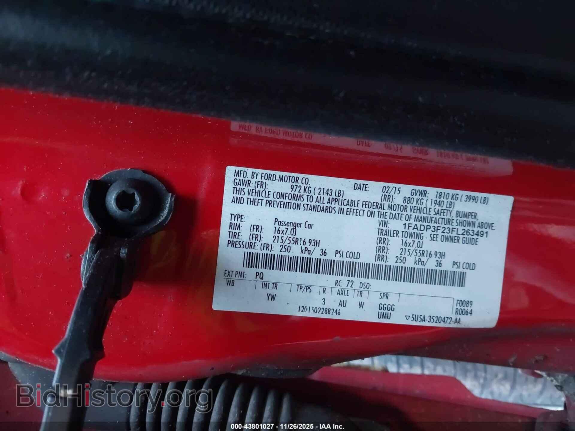 2015 FORD FOCUS - VIN: 1FADP3F23FL263491 - Фото 9
