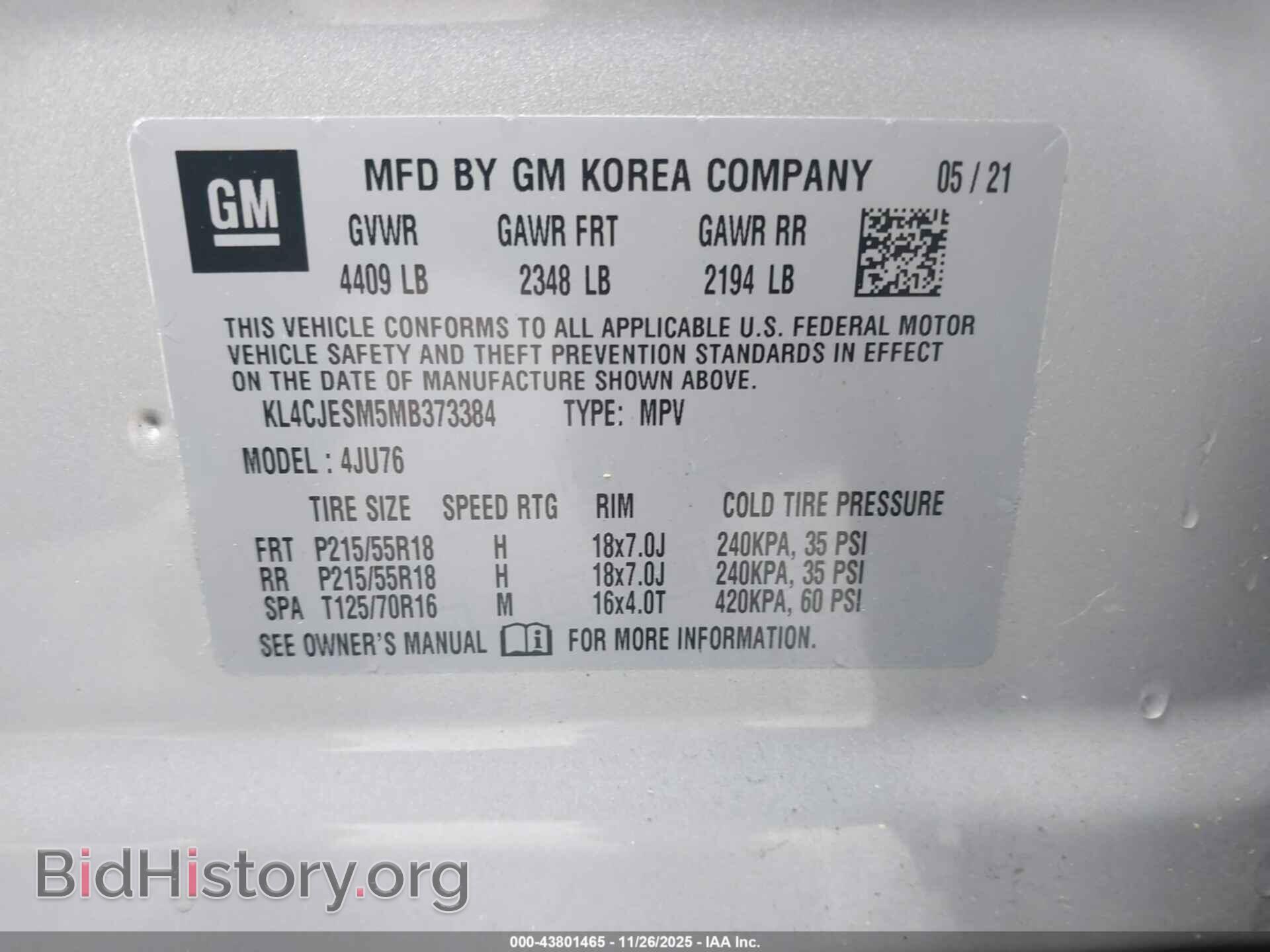 2021 BUICK ENCORE - VIN: KL4CJESM5MB373384 - Photo 9