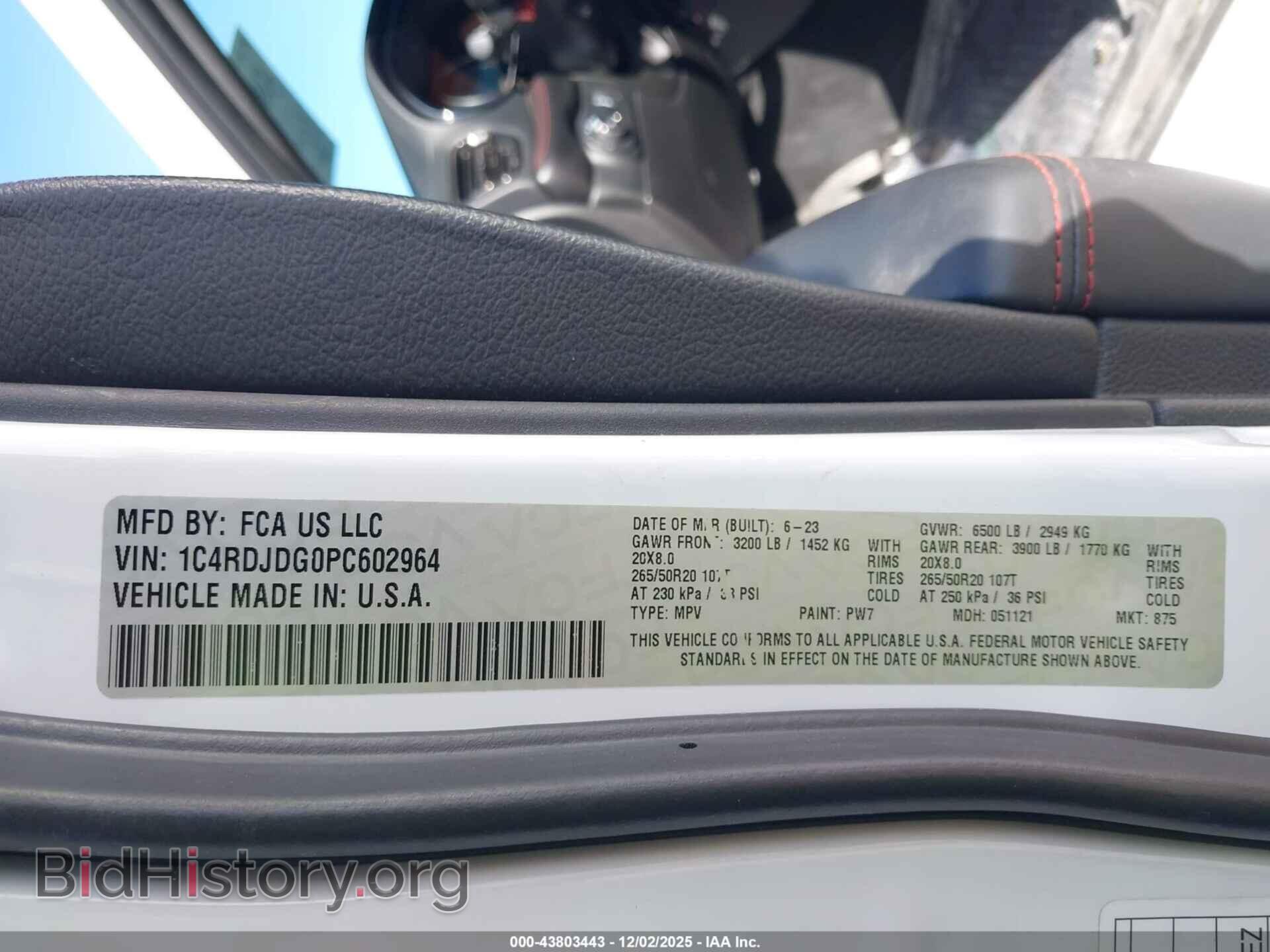 2023 DODGE DURANGO - VIN: 1C4RDJDG0PC602964 - Фото 9