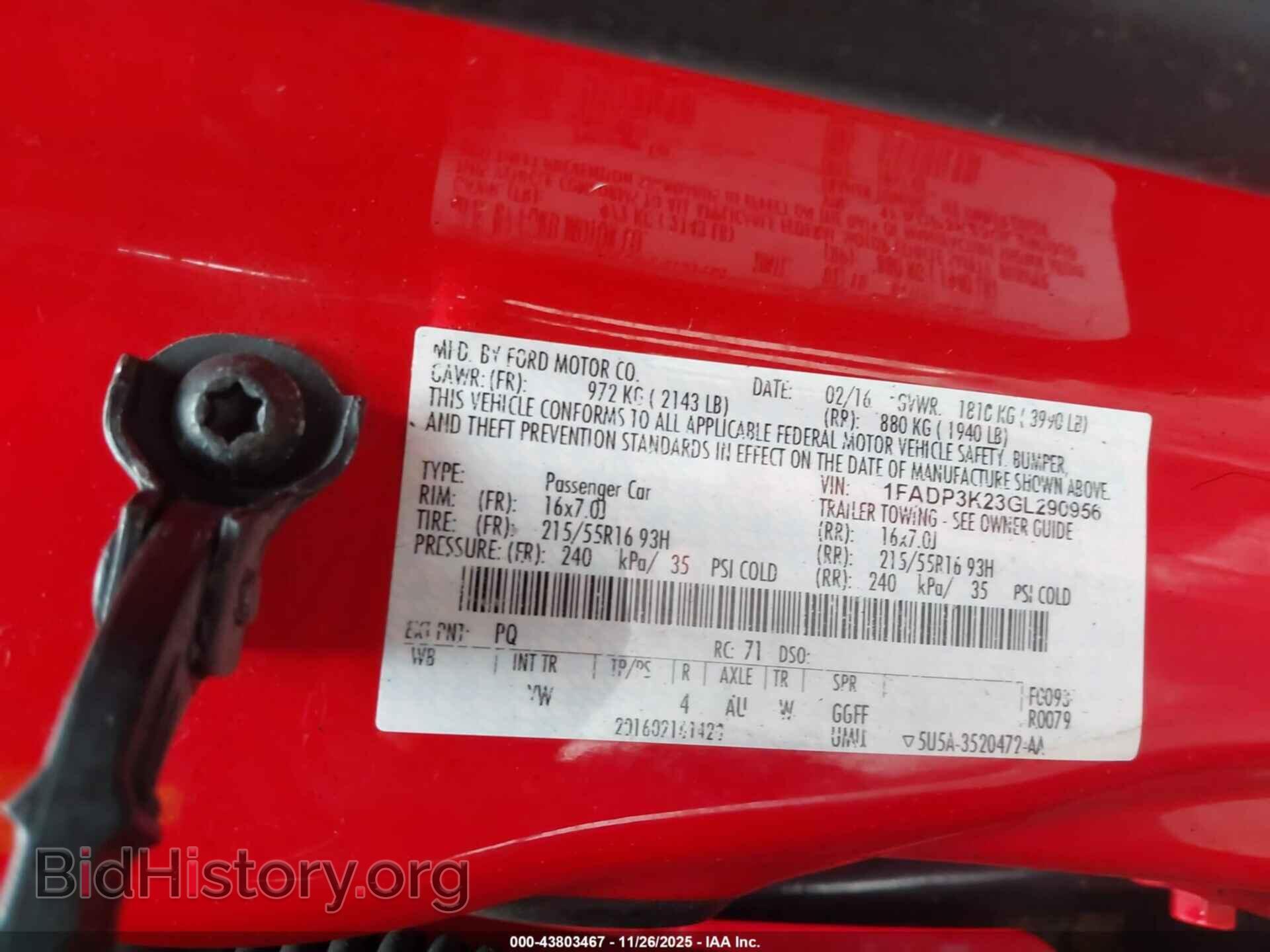 2016 FORD FOCUS - VIN: 1FADP3K23GL290956 - Фото 9