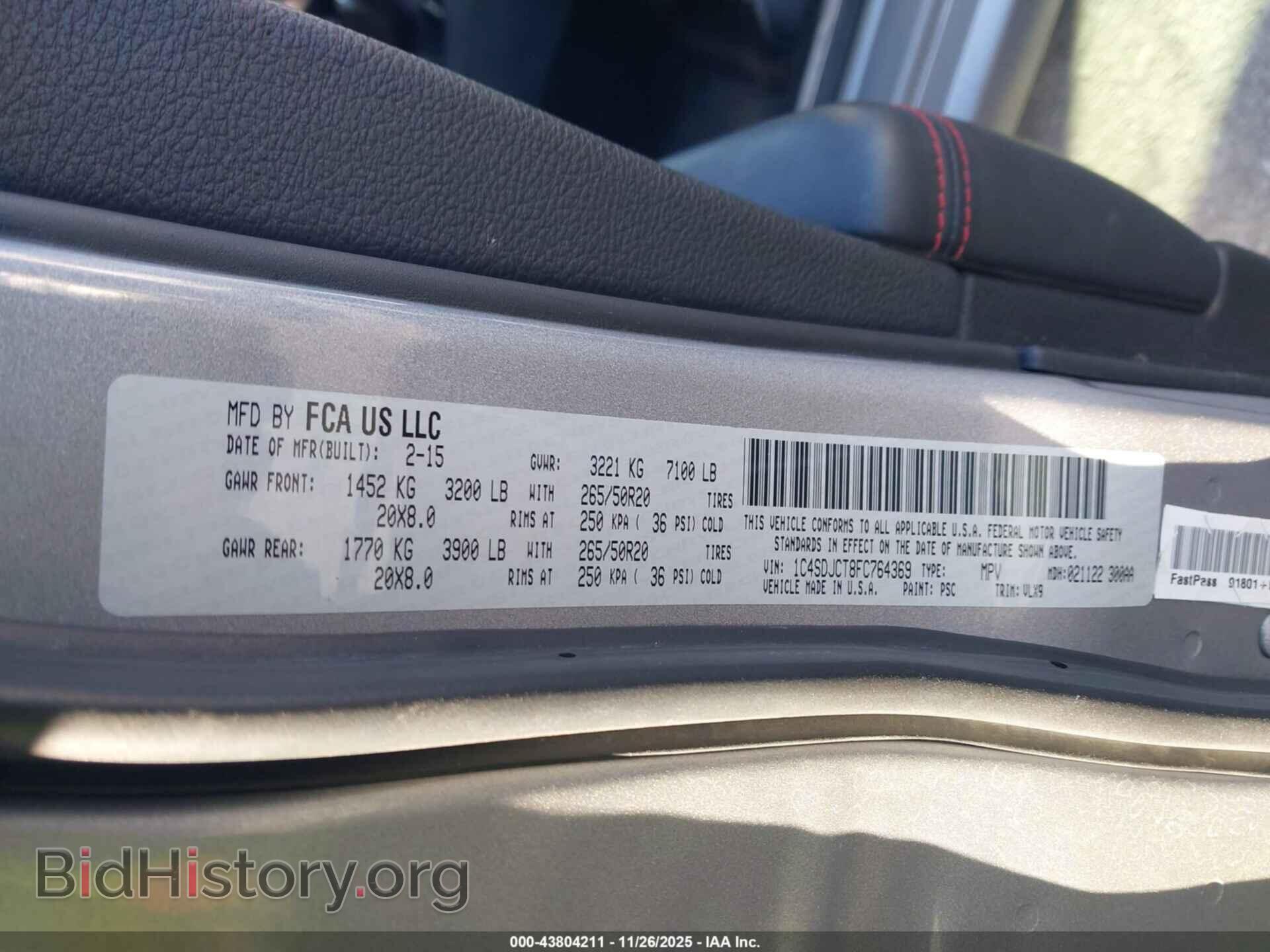 2015 DODGE DURANGO - VIN: 1C4SDJCT8FC764369 - Фото 9