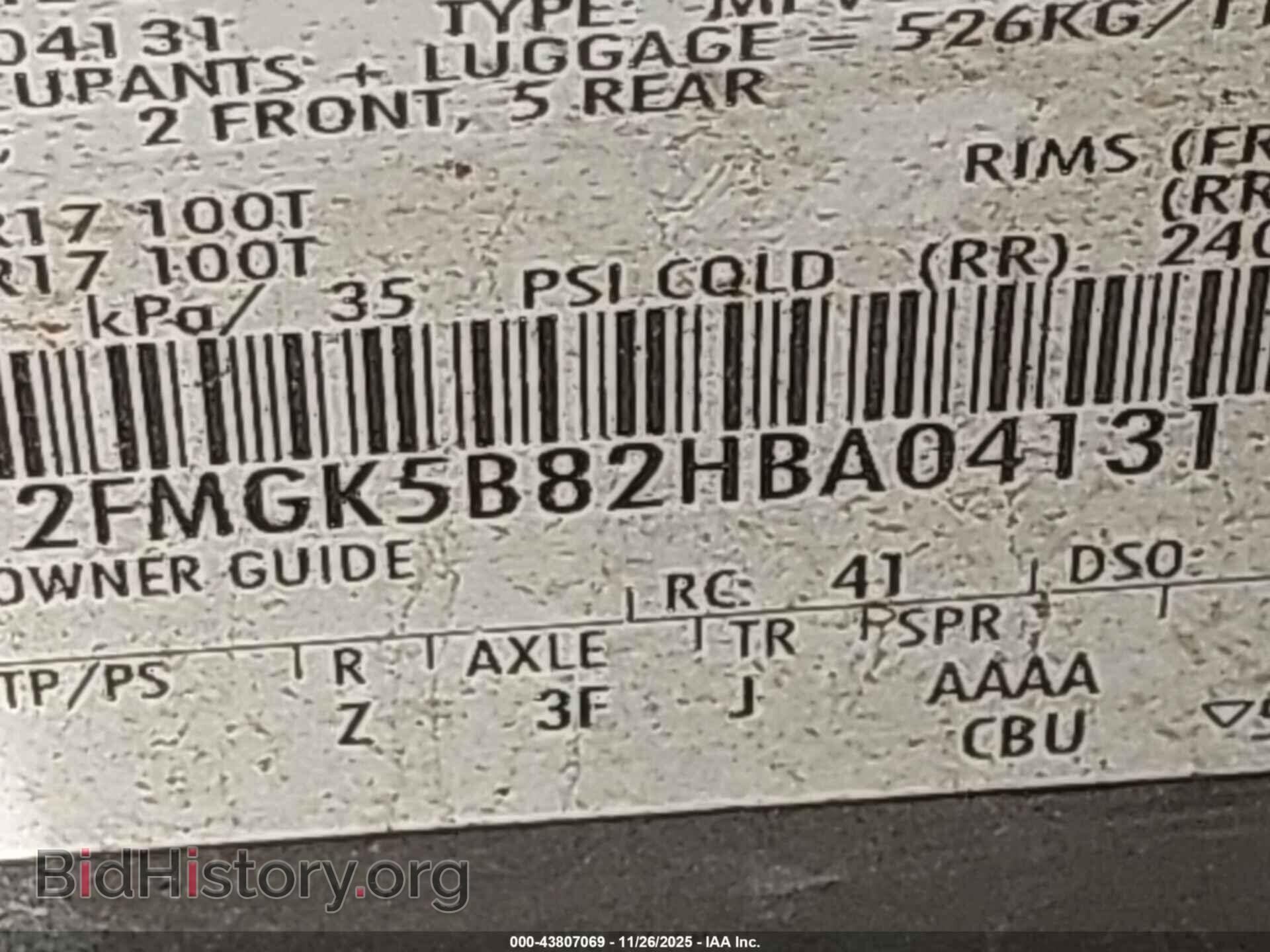 2017 FORD FLEX - VIN: 2FMGK5B82HBA04131 - Photo 9