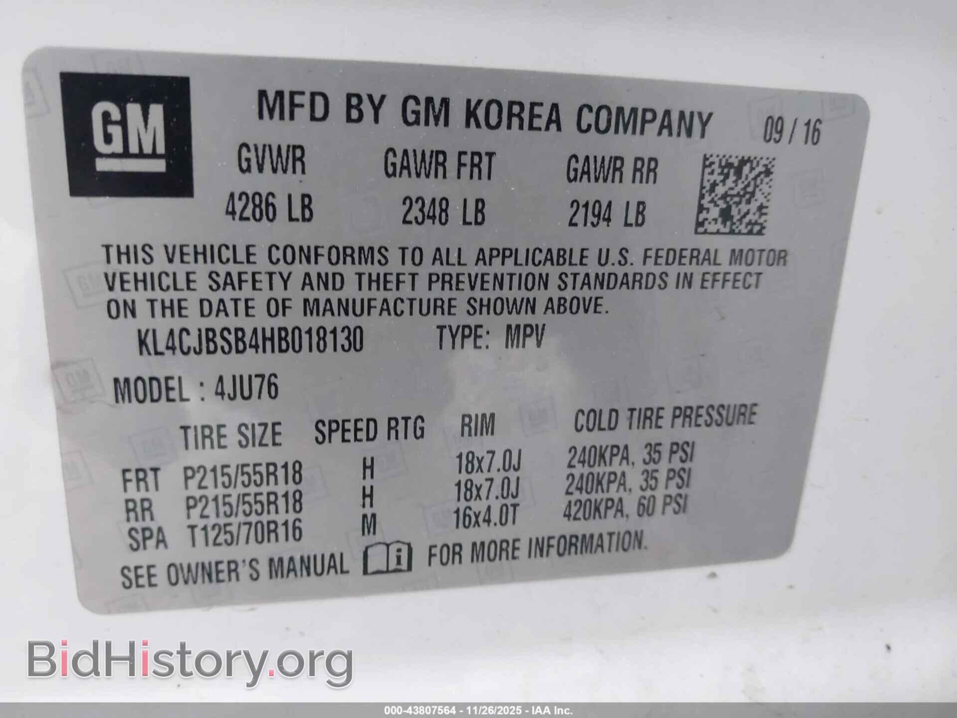 2017 BUICK ENCORE - VIN: KL4CJBSB4HB018130 - Photo 9