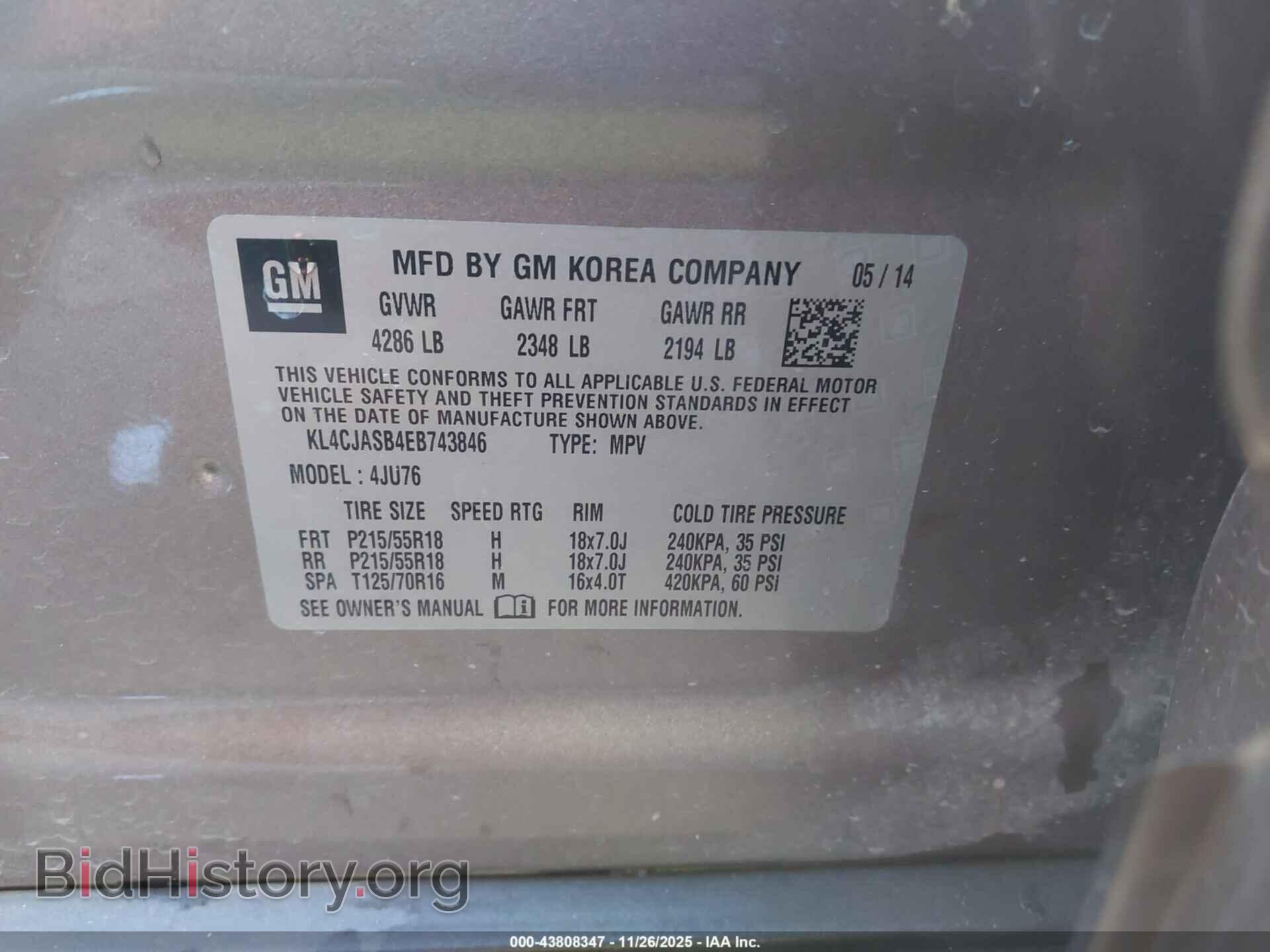 2014 BUICK ENCORE - VIN: KL4CJASB4EB743846 - Photo 9