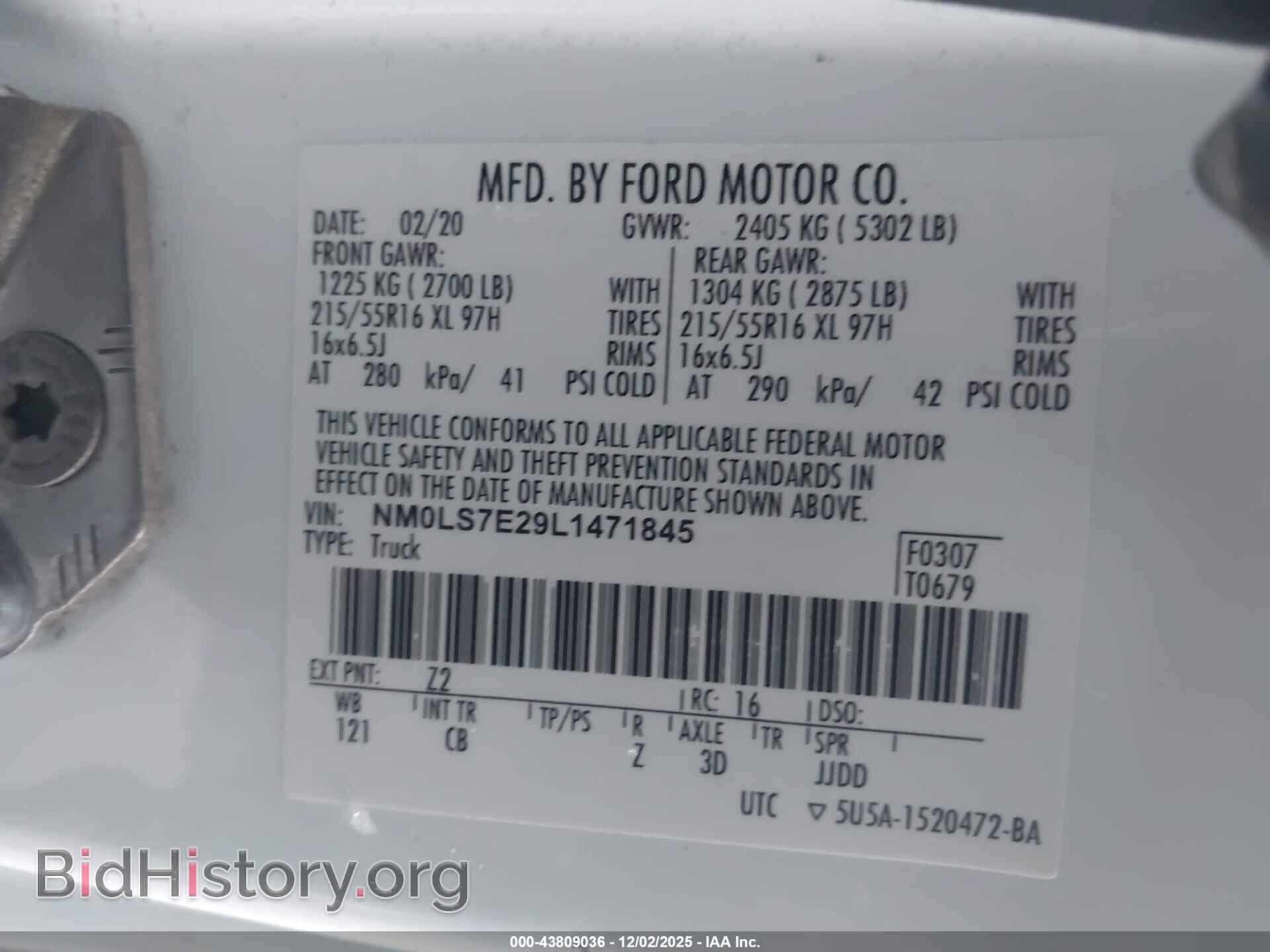 2020 FORD TRANSIT CONNECT - VIN: NM0LS7E29L1471845 - Photo 9
