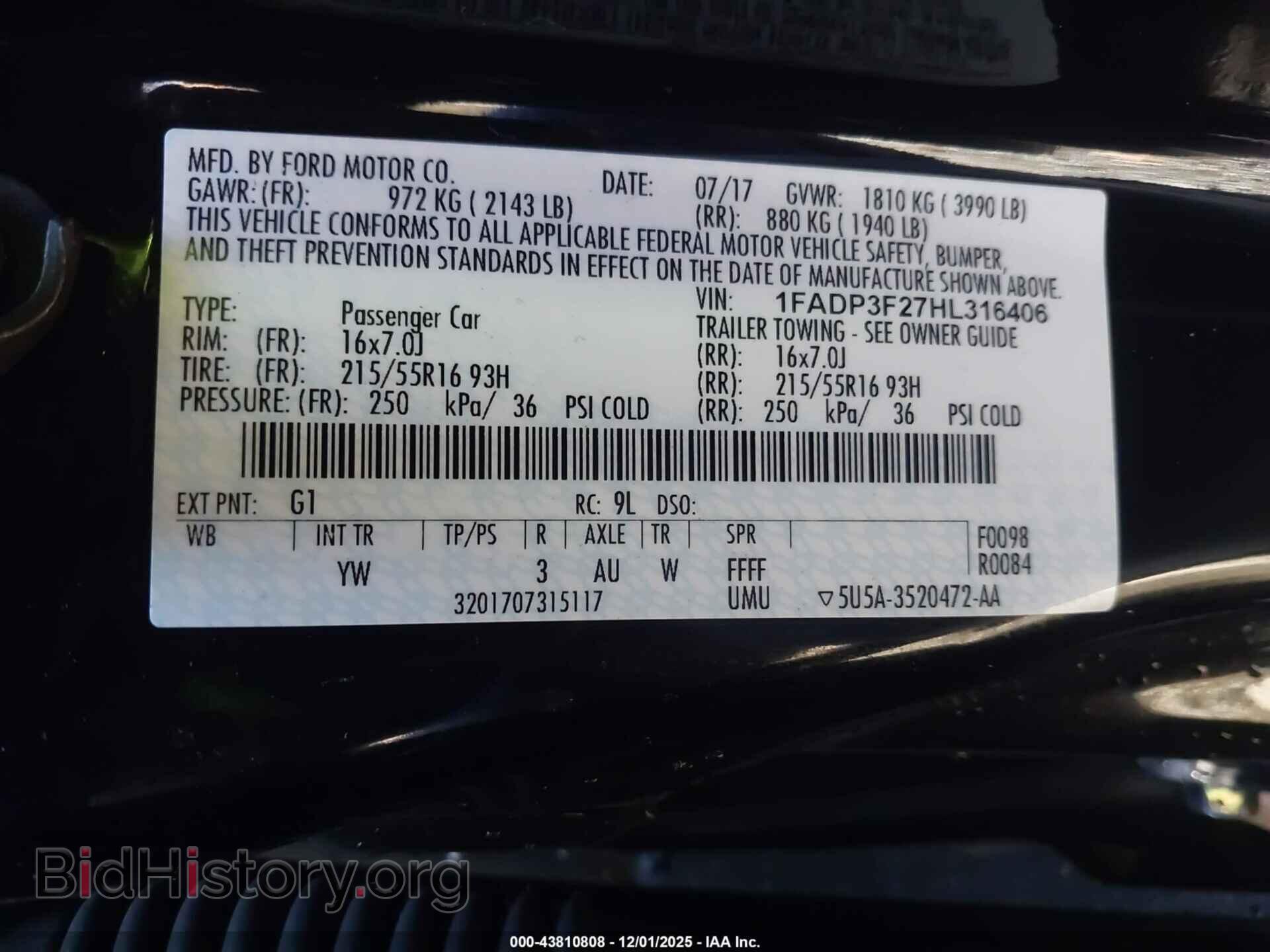 2017 FORD FOCUS - VIN: 1FADP3F27HL316406 - Фото 9