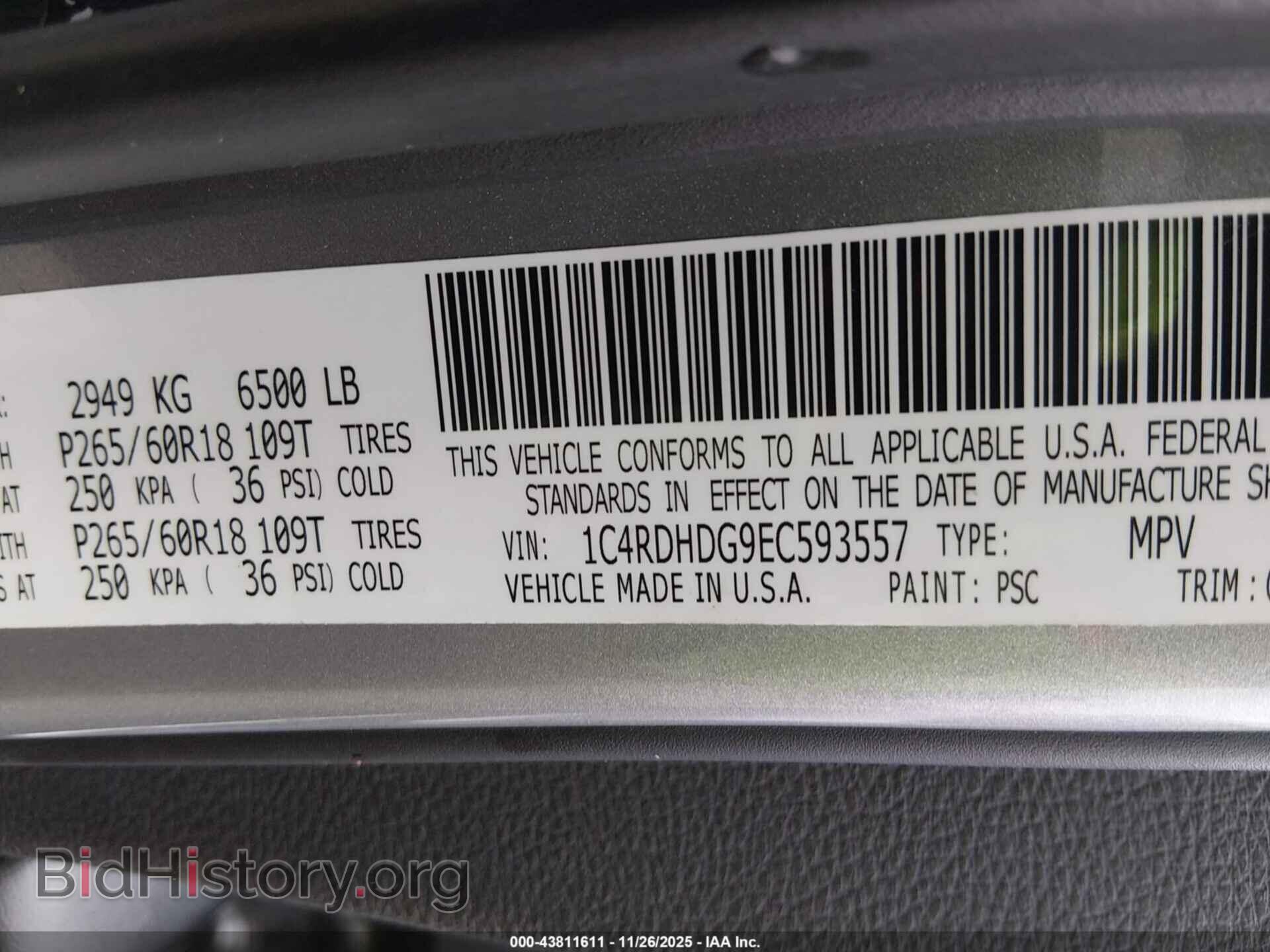 2014 DODGE DURANGO - VIN: 1C4RDHDG9EC593557 - Фото 9