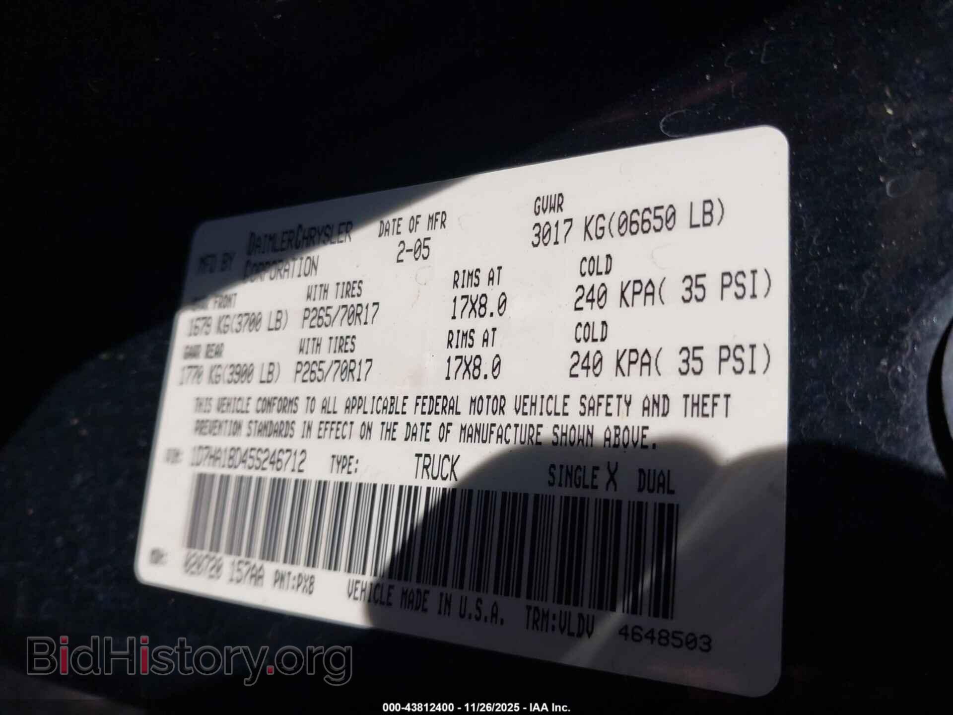 2005 DODGE RAM 1500 - VIN: 1D7HA18D45S246712 - Фото 9
