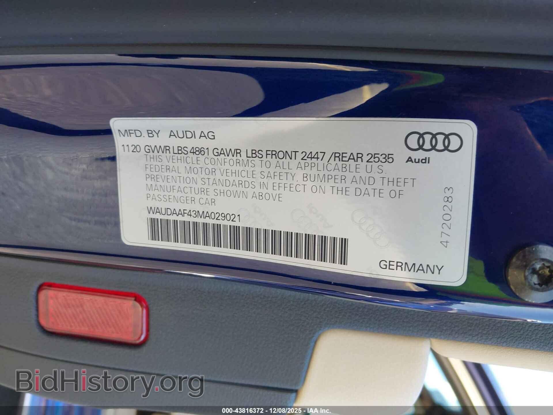 2021 AUDI A4 - VIN: WAUDAAF43MA029021 - Фото 9
