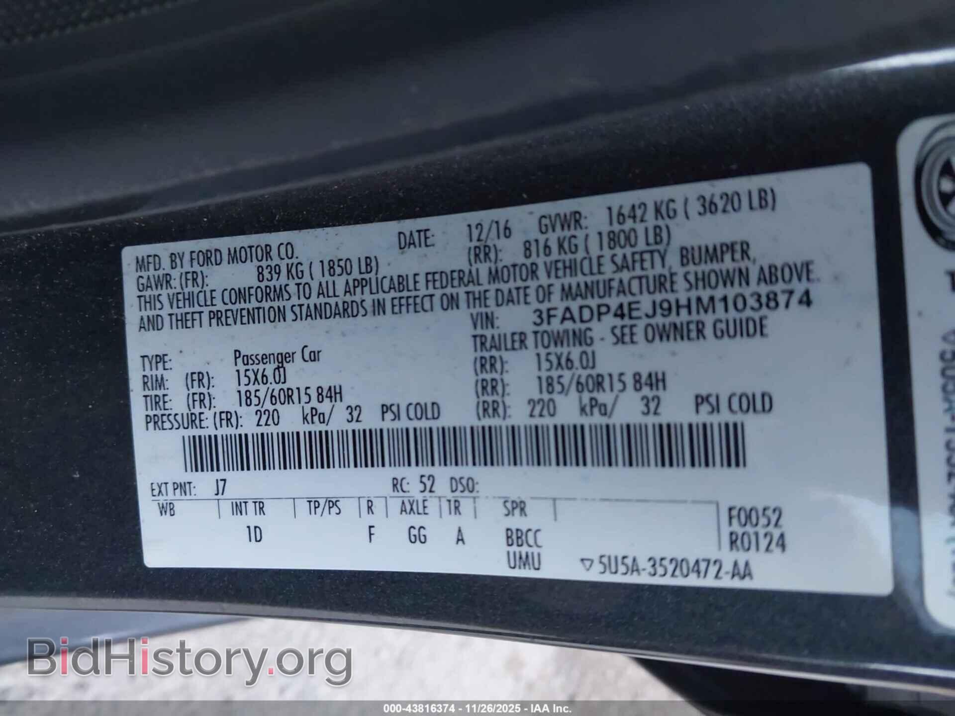 2017 FORD FIESTA - VIN: 3FADP4EJ9HM103874 - Photo 9