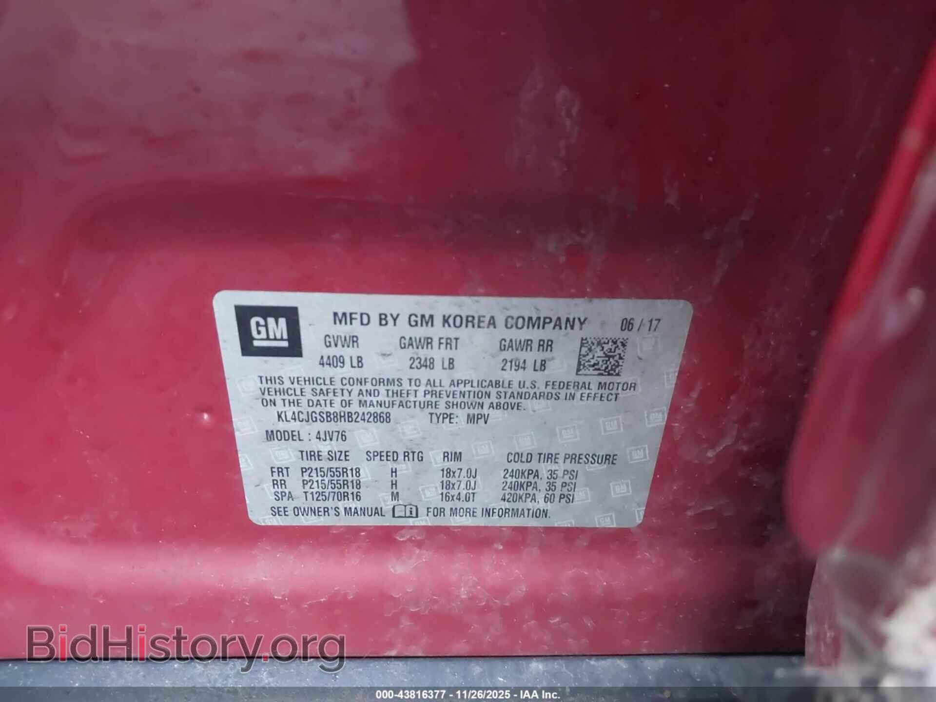 2017 BUICK ENCORE - VIN: KL4CJGSB8HB242868 - Photo 9