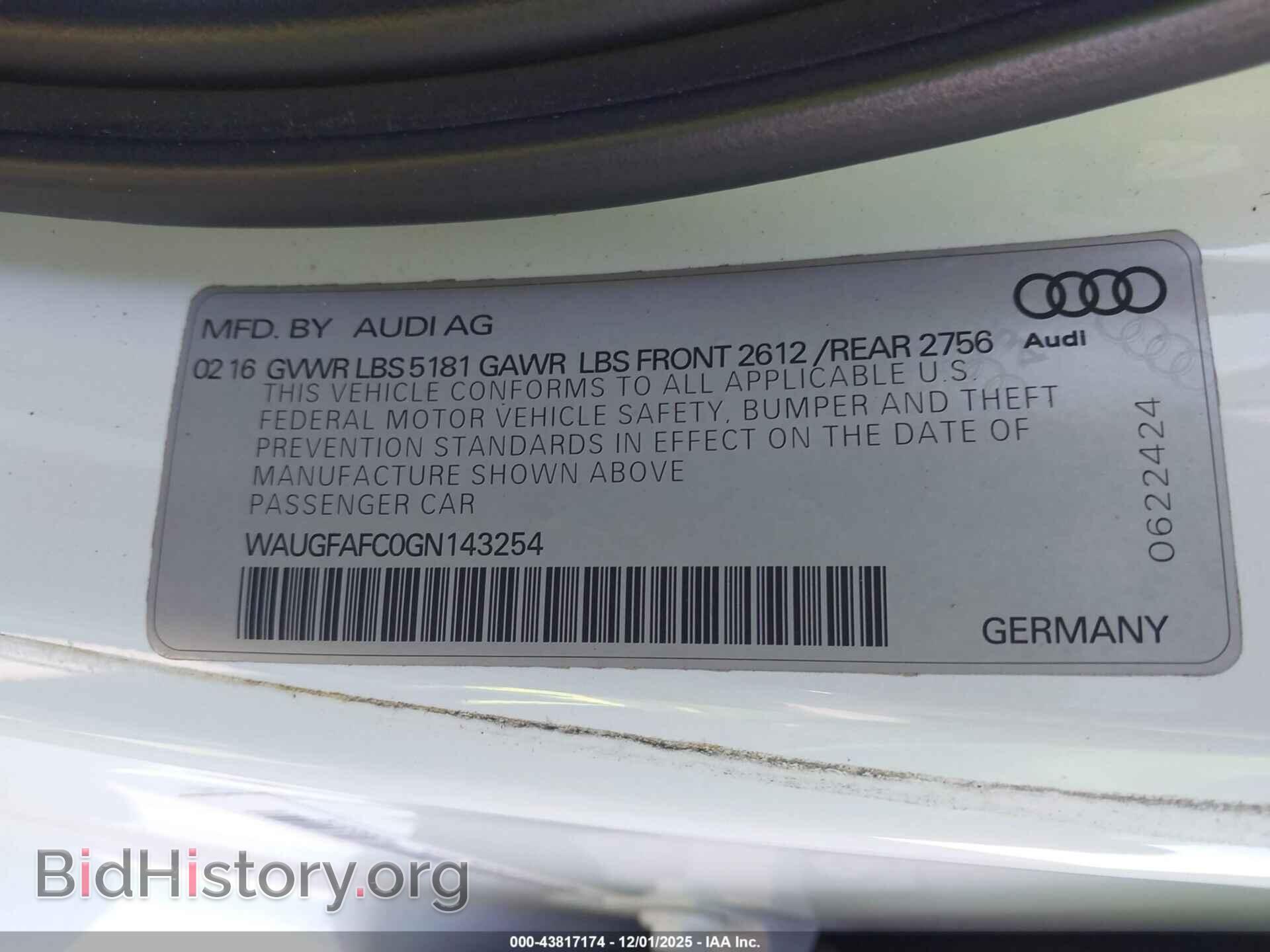 2016 AUDI A6 - VIN: WAUGFAFC0GN143254 - Фото 9