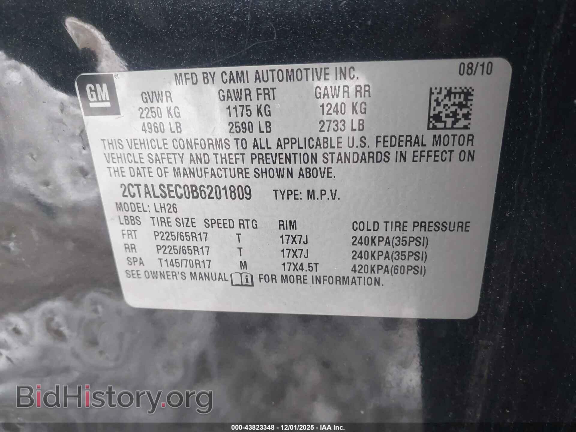2011 GMC TERRAIN - VIN: 2CTALSEC0B6201809 - Photo 9