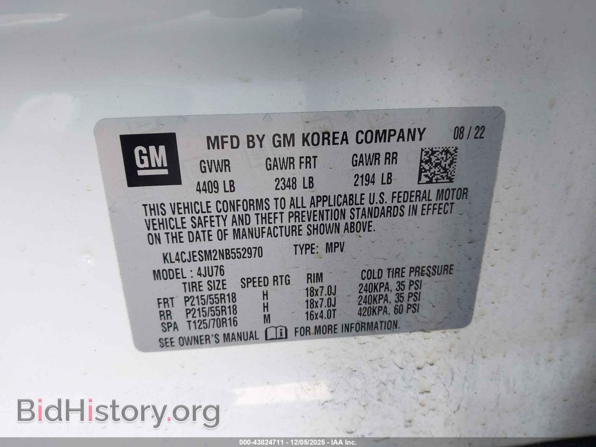 2022 BUICK ENCORE - VIN: KL4CJESM2NB552970 - Фото 9