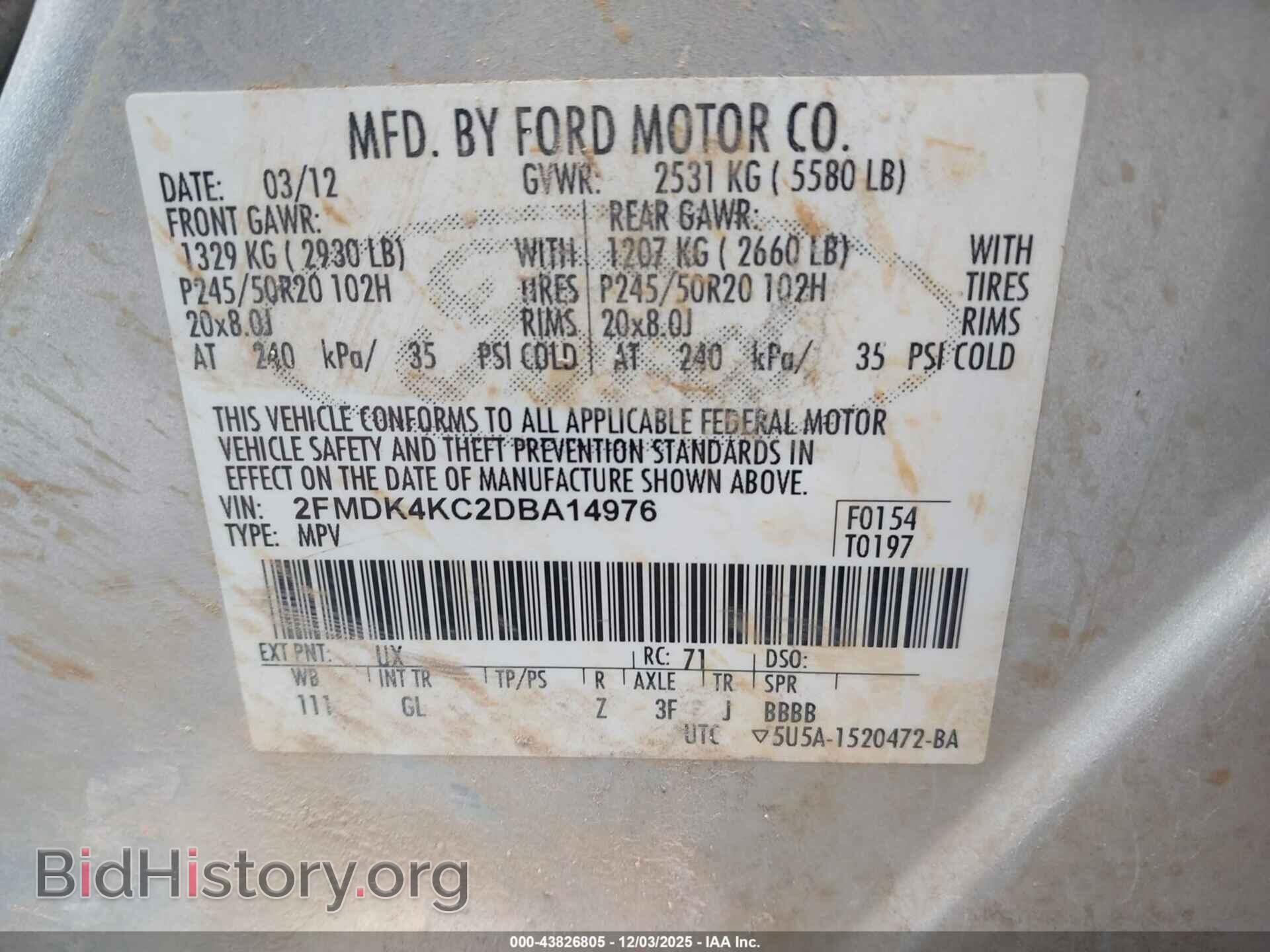 2013 FORD EDGE - VIN: 2FMDK4KC2DBA14976 - Photo 9