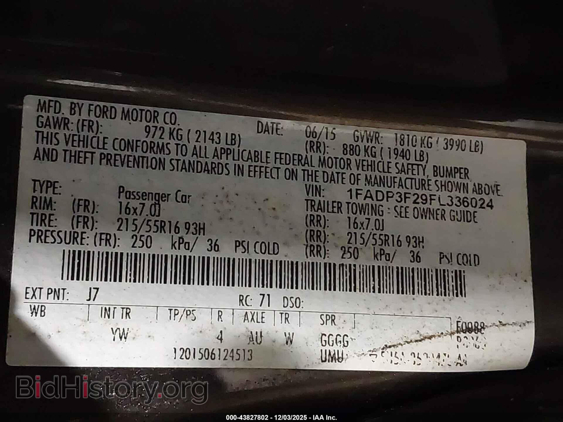 2015 FORD FOCUS - VIN: 1FADP3F29FL336024 - Фото 9