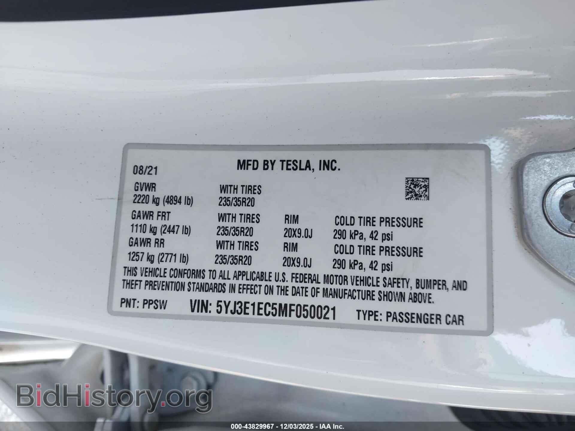 2021 TESLA MODEL 3 - VIN: 5YJ3E1EC5MF050021 - Photo 9