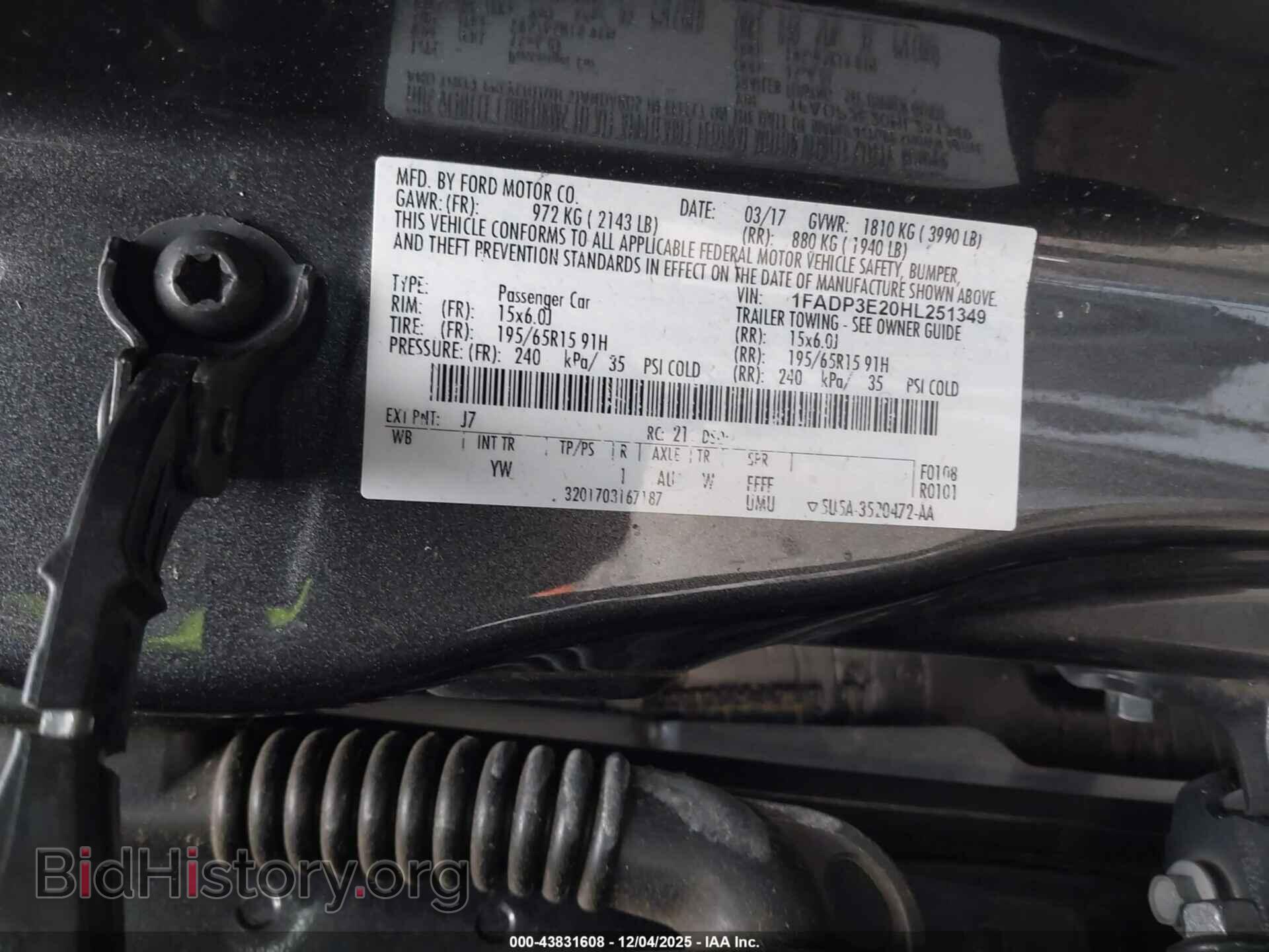 2017 FORD FOCUS - VIN: 1FADP3E20HL251349 - Photo 9