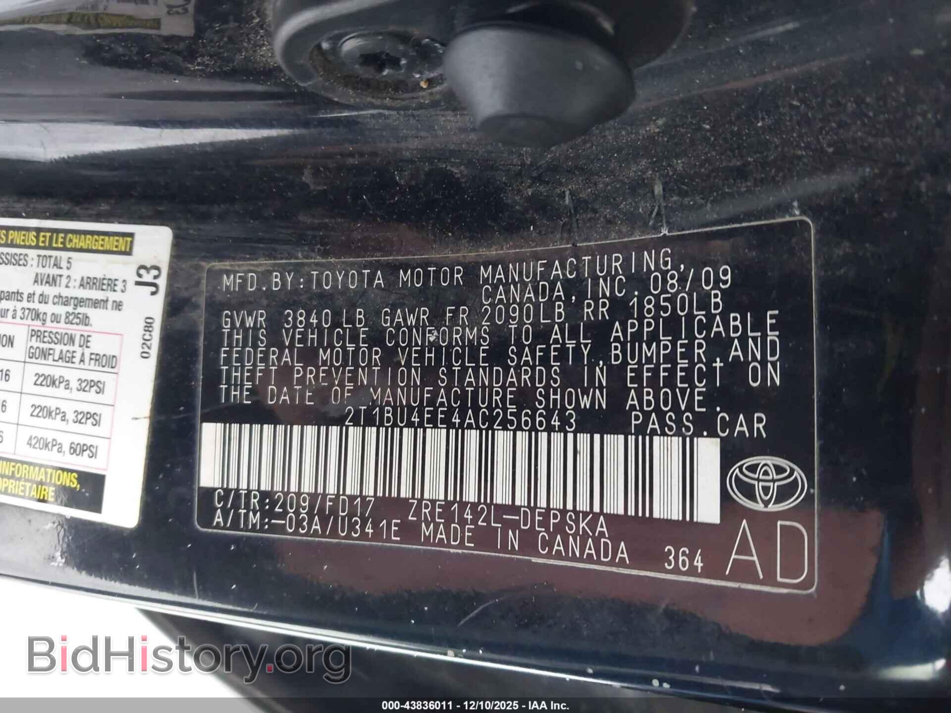 2010 TOYOTA COROLLA - VIN: 2T1BU4EE4AC256643 - Фото 9