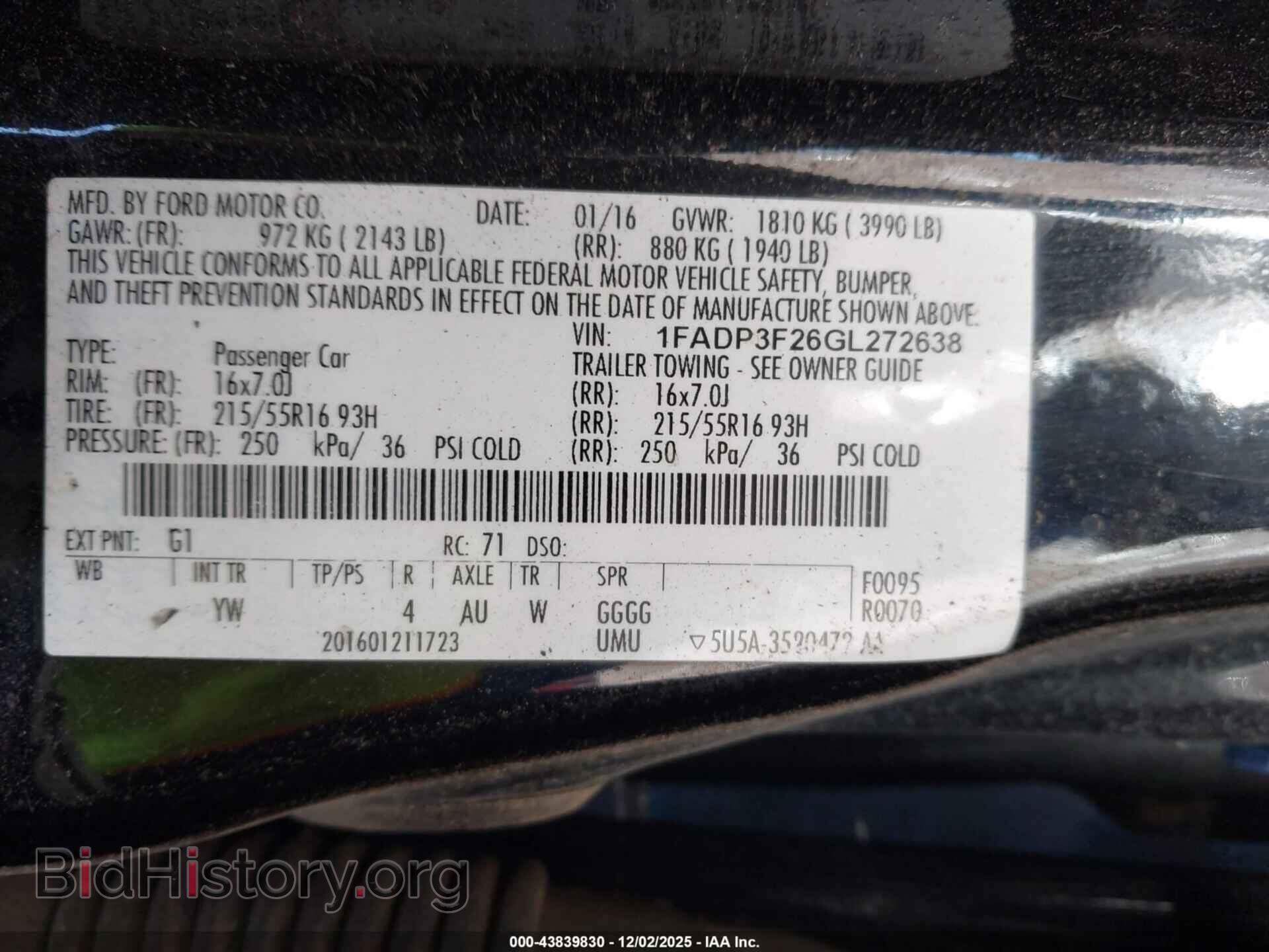 2016 FORD FOCUS - VIN: 1FADP3F26GL272638 - Фото 9
