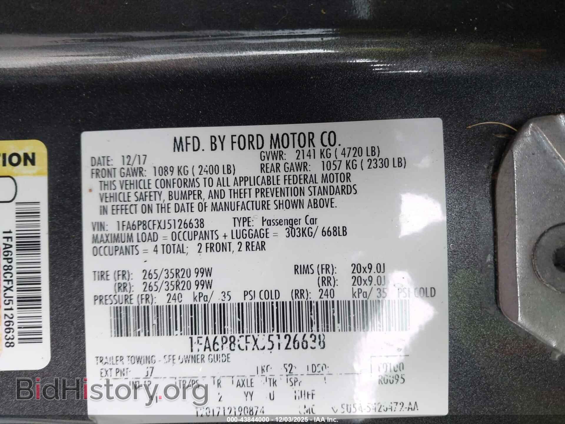 2018 FORD MUSTANG - VIN: 1FA6P8CFXJ5126638 - Фото 9