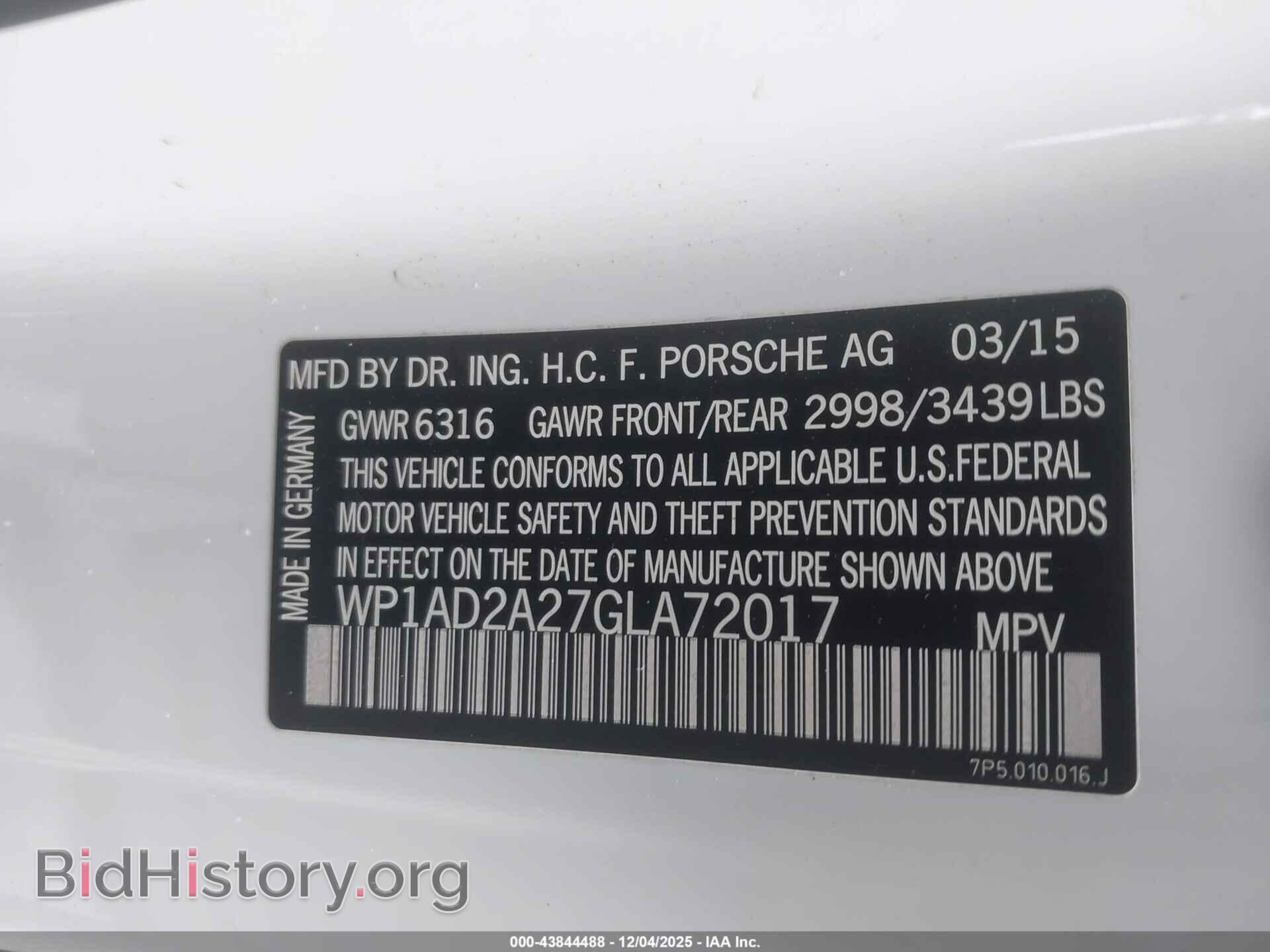 2016 PORSCHE CAYENNE - VIN: WP1AD2A27GLA72017 - Photo 9