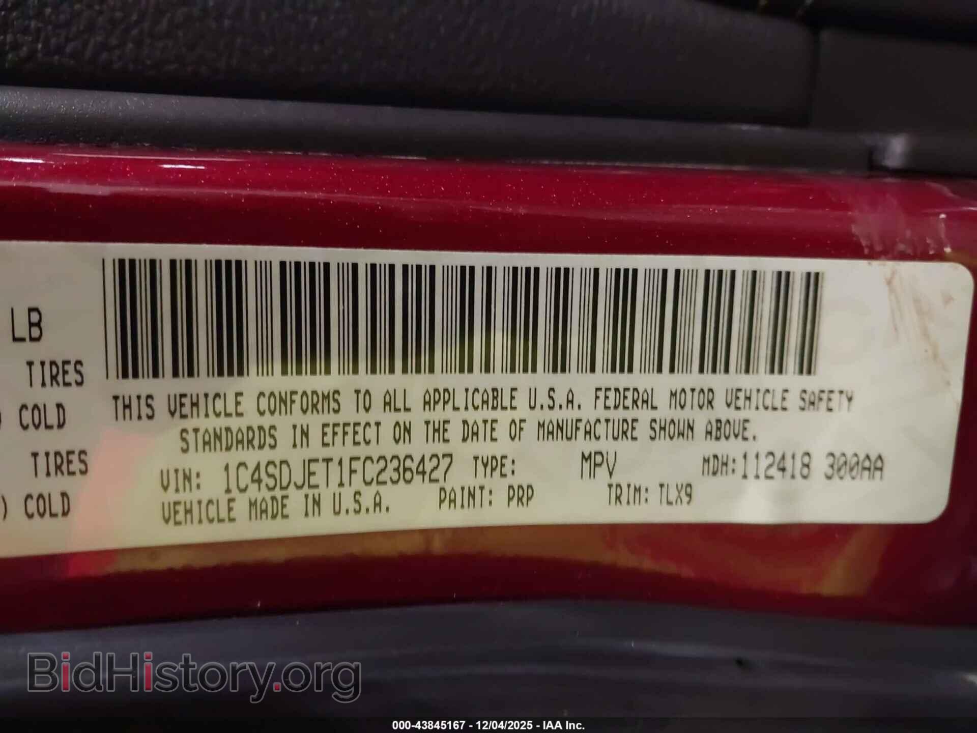 2015 DODGE DURANGO - VIN: 1C4SDJET1FC236427 - Фото 9