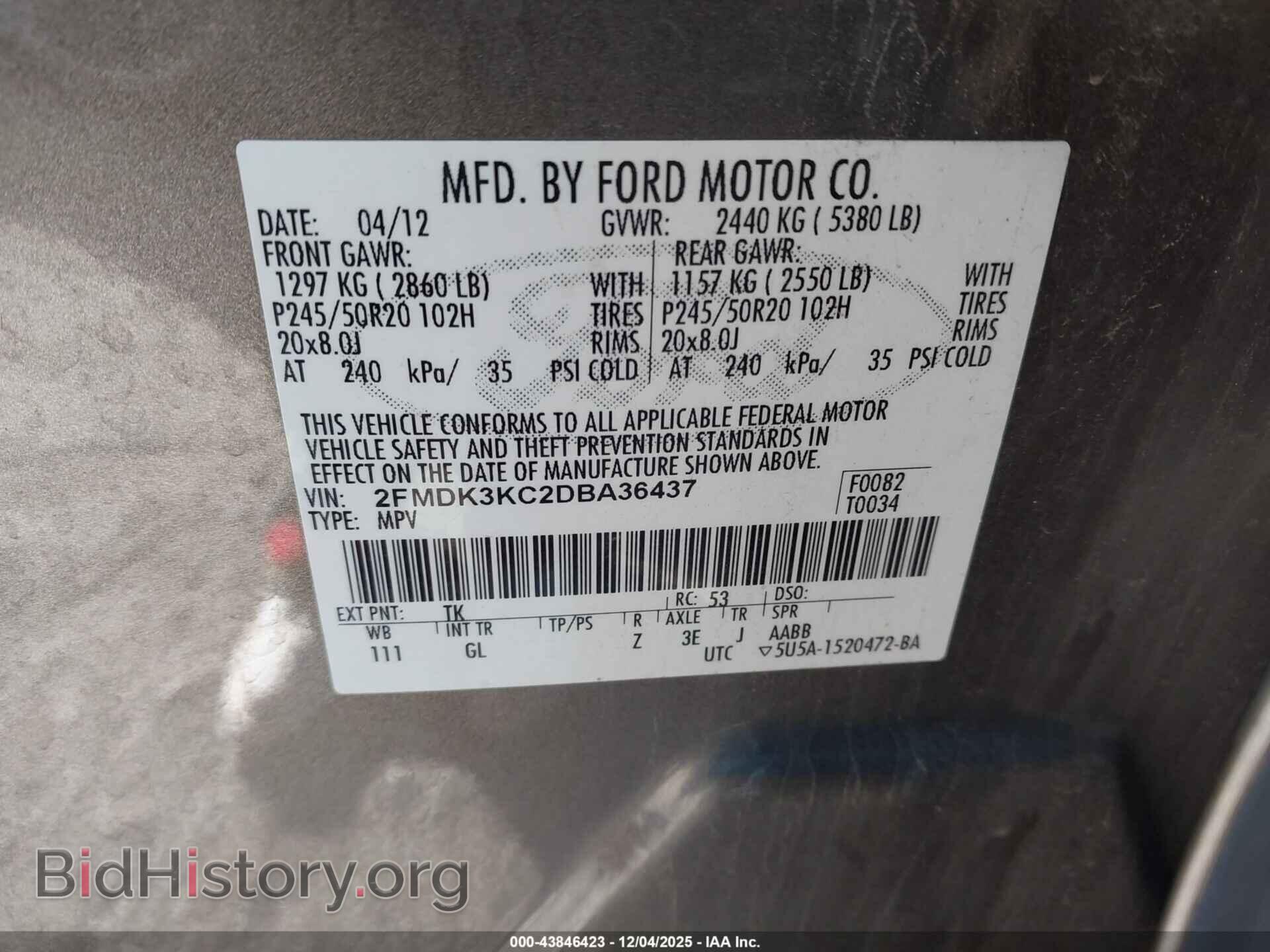 2013 FORD EDGE - VIN: 2FMDK3KC2DBA36437 - Photo 9