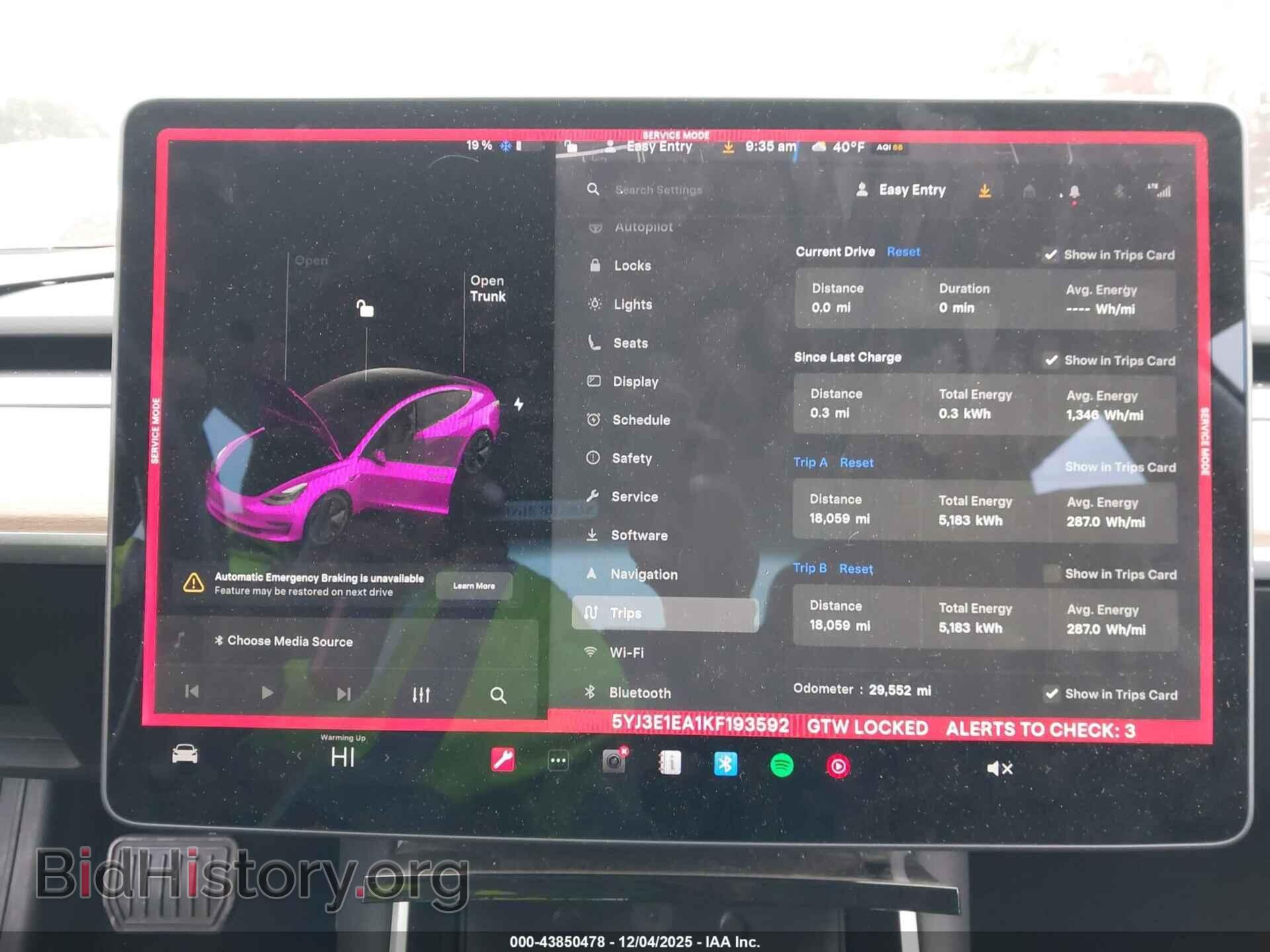 2019 TESLA MODEL 3 - VIN: 5YJ3E1EA1KF193592 - Фото 7