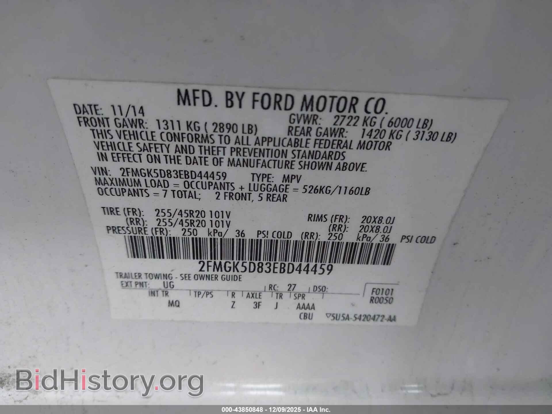2014 FORD FLEX - VIN: 2FMGK5D83EBD44459 - Photo 9
