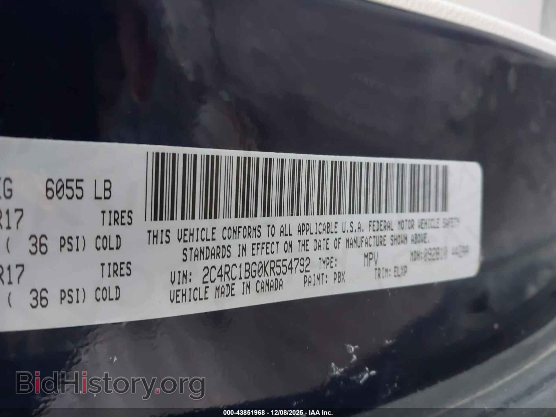 2019 CHRYSLER PACIFICA - VIN: 2C4RC1BG0KR554792 - Photo 9