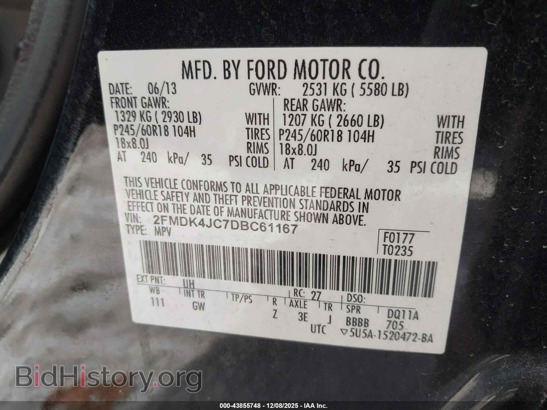 2013 FORD EDGE - VIN: 2FMDK4JC7DBC61167 - Photo 9