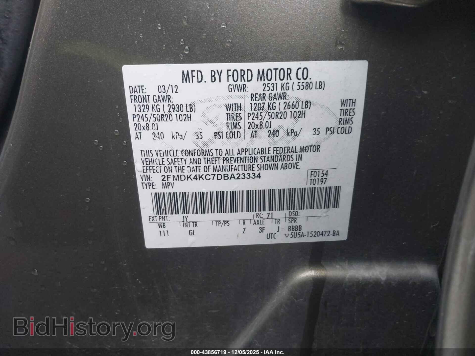 2013 FORD EDGE - VIN: 2FMDK4KC7DBA23334 - Photo 9