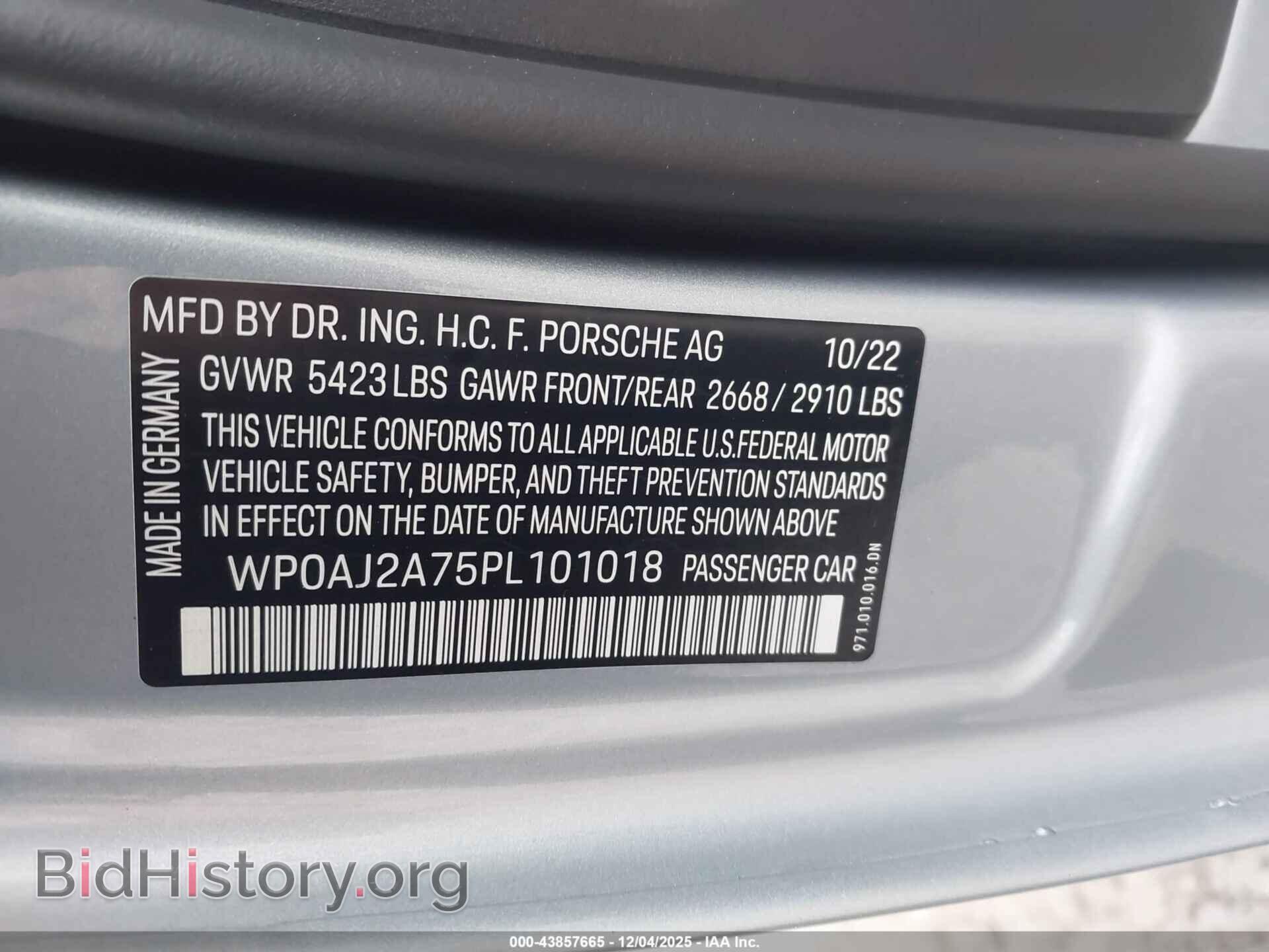 2023 PORSCHE PANAMERA - VIN: WP0AJ2A75PL101018 - Фото 9