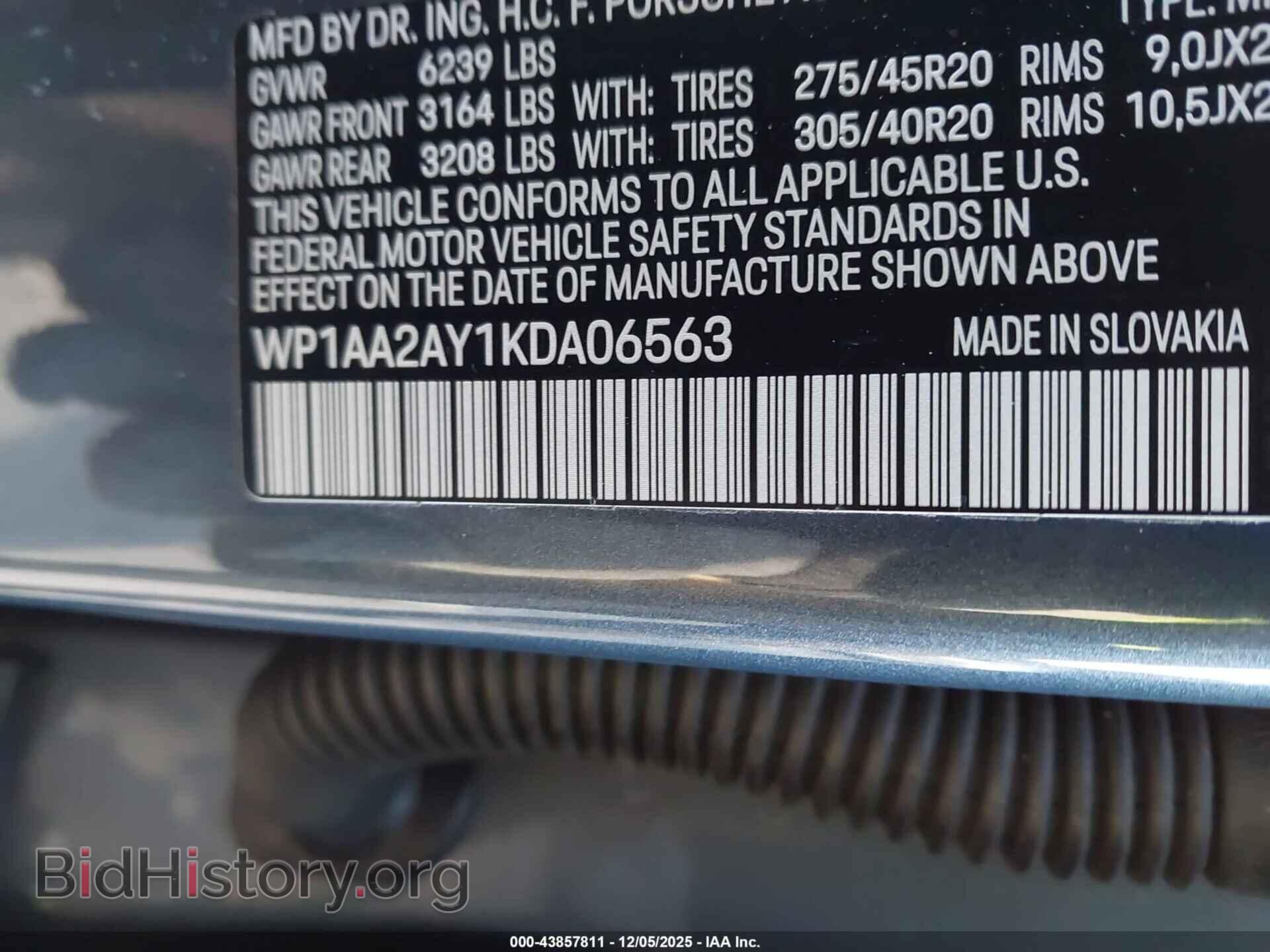 2019 PORSCHE CAYENNE - VIN: WP1AA2AY1KDA06563 - Фото 9