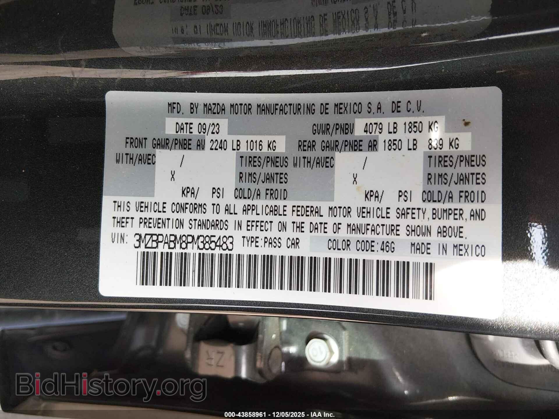 2023 MAZDA MAZDA3 - VIN: 3MZBPABM8PM385483 - Фото 9