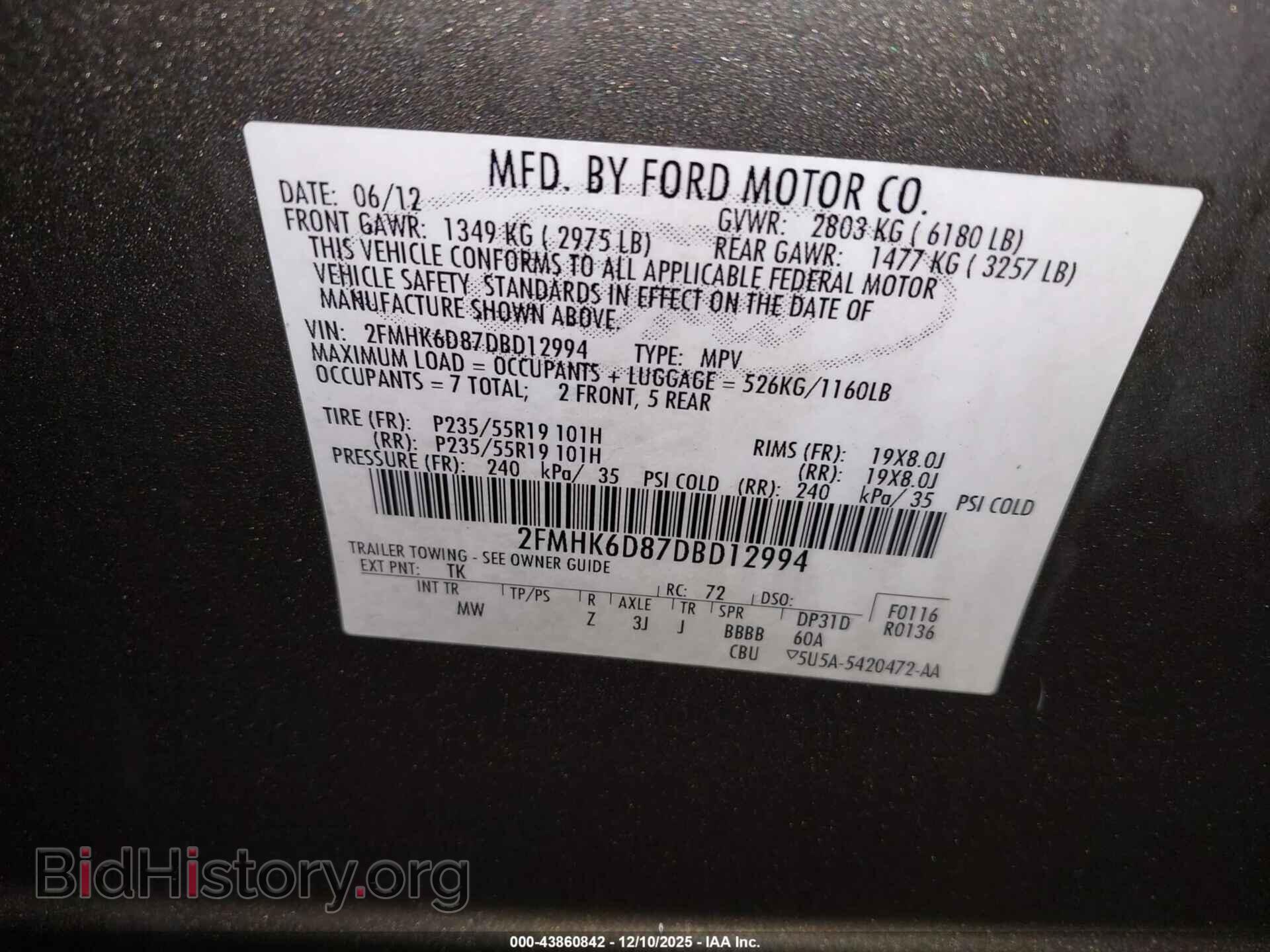 2013 FORD FLEX - VIN: 2FMHK6D87DBD12994 - Фото 9