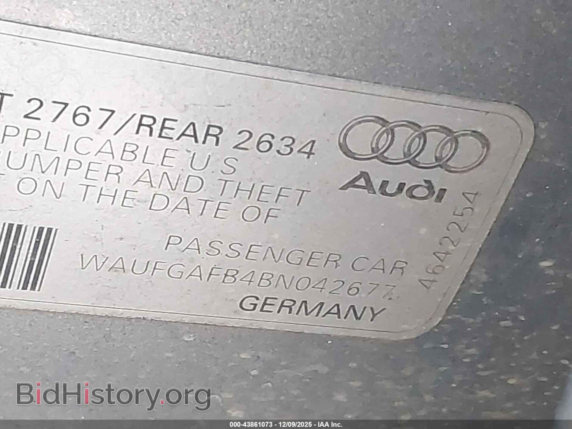 2011 AUDI A6 - VIN: WAUFGAFB4BN042677 - Фото 9