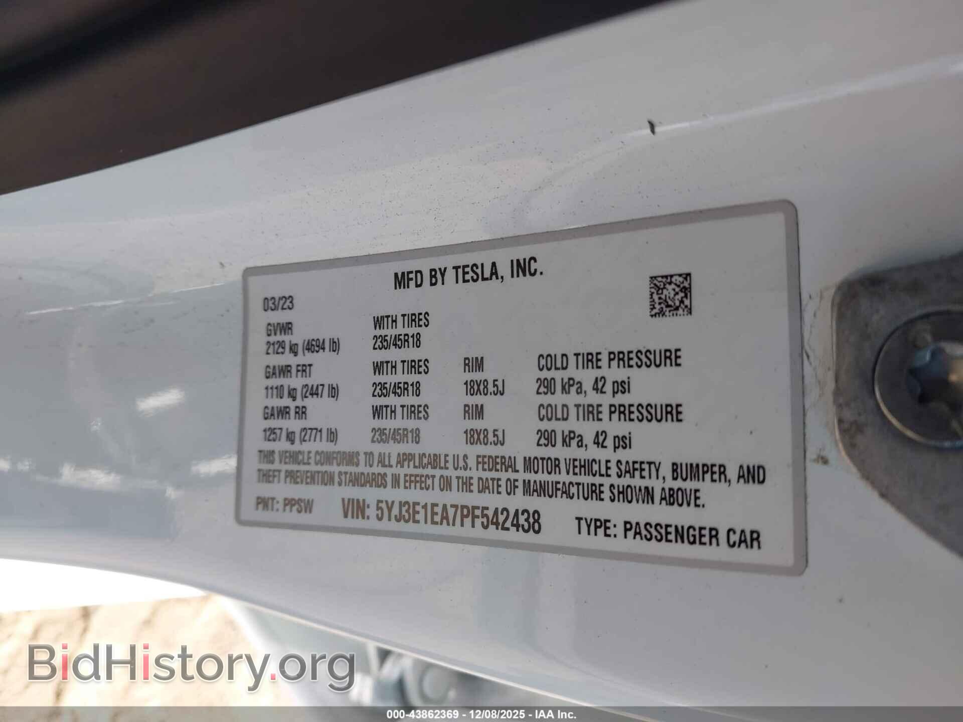 2023 TESLA MODEL 3 - VIN: 5YJ3E1EA7PF542438 - Photo 9