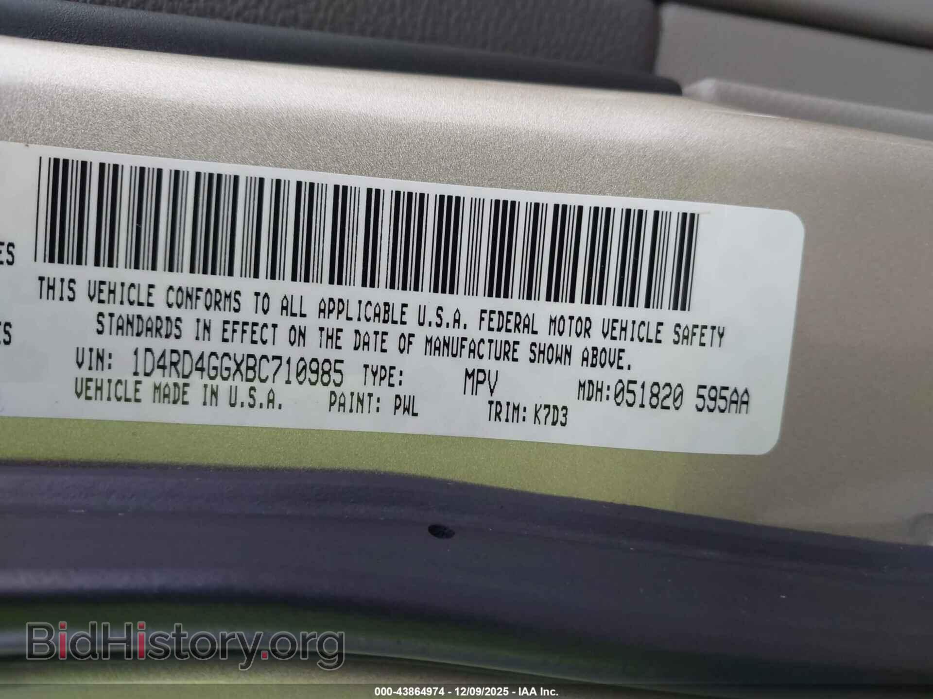2011 DODGE DURANGO - VIN: 1D4RD4GGXBC710985 - Photo 9